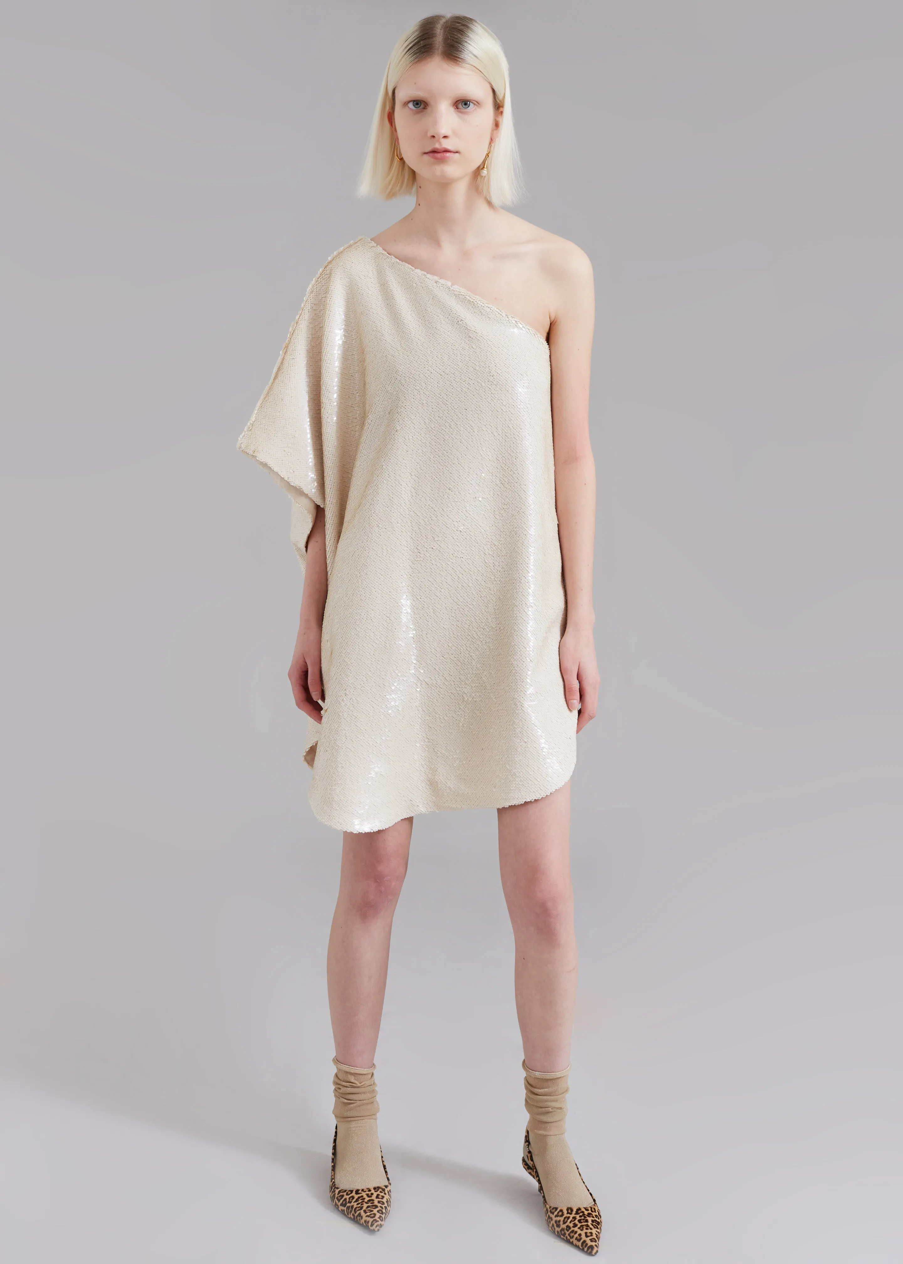 Gloria Sequins One Shoulder Dress - Cream sold by Frankie Shop product image thumbnail 2