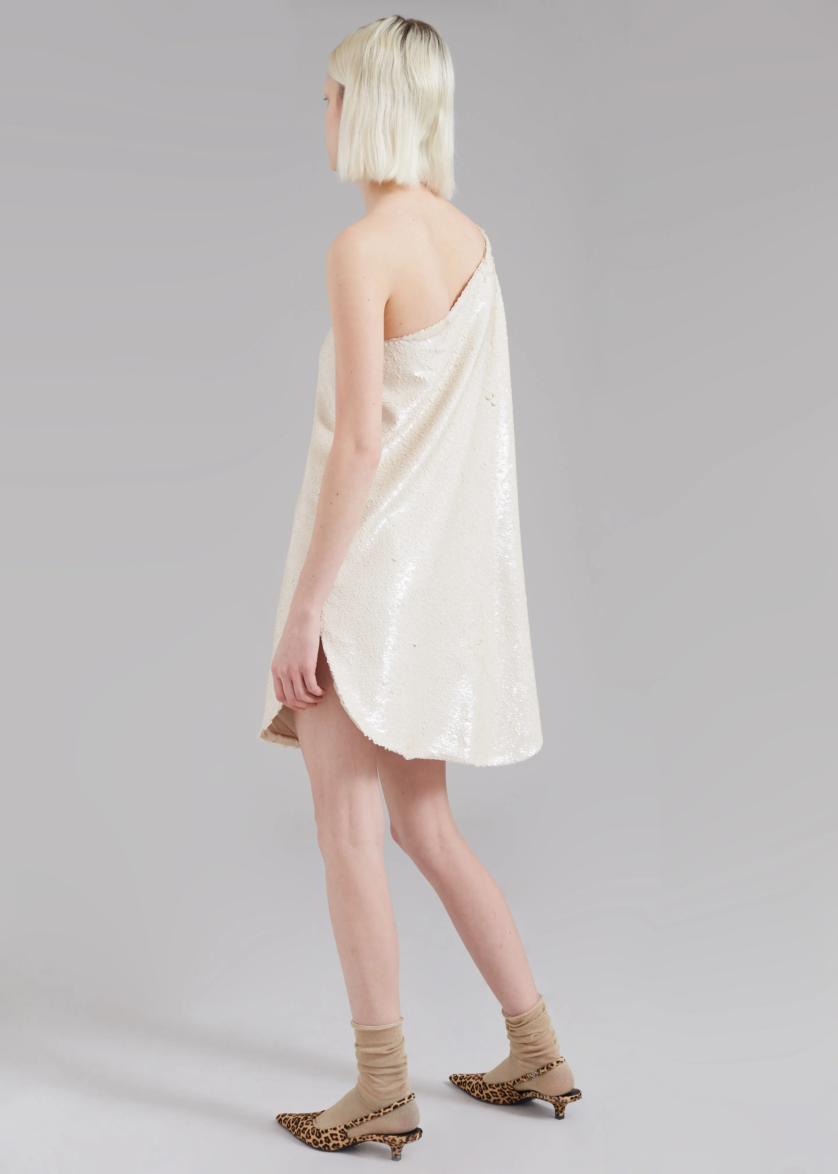 Gloria Sequins One Shoulder Dress - Cream sold by Frankie Shop product image thumbnail 5