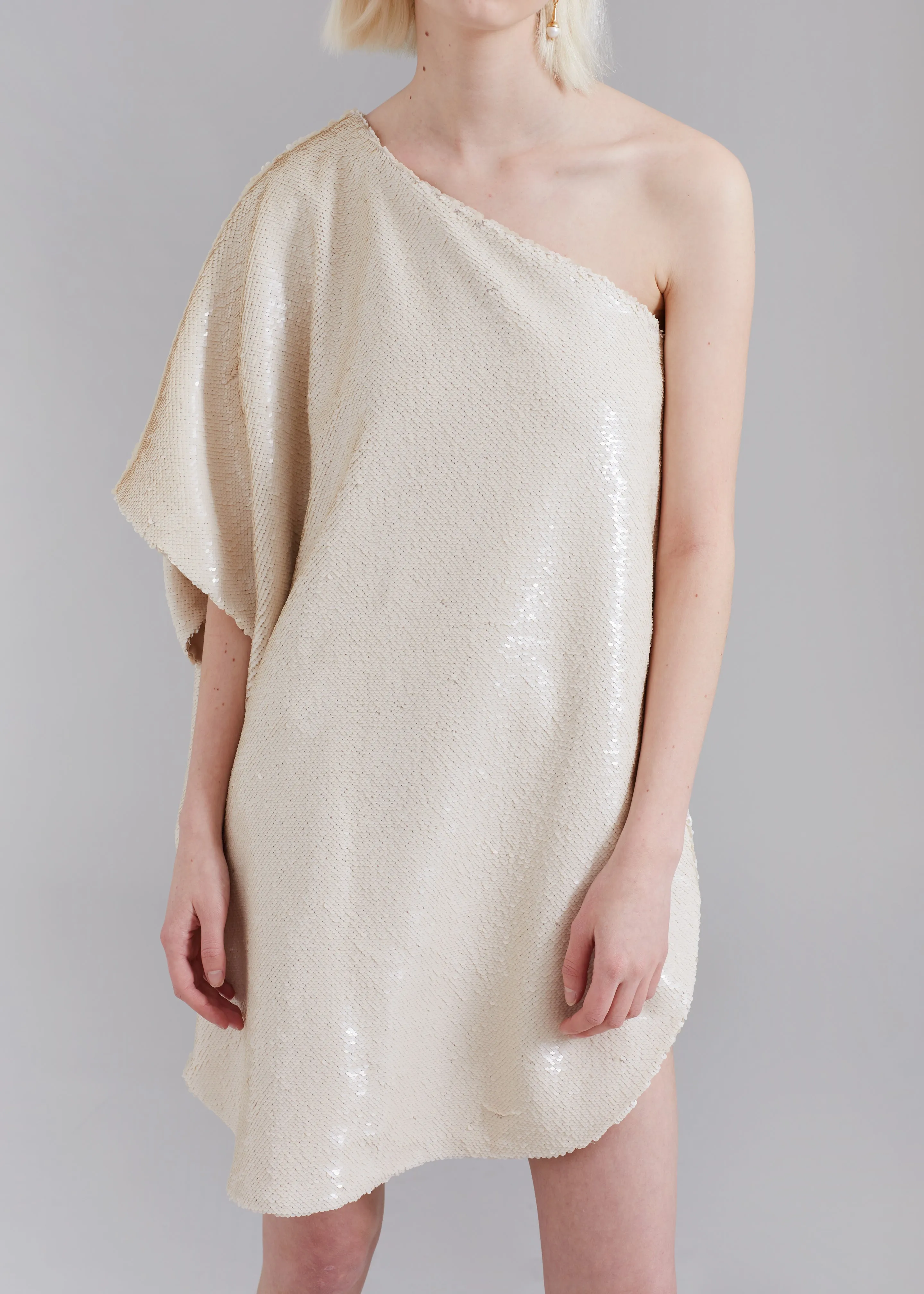 Gloria Sequins One Shoulder Dress - Cream sold by Frankie Shop product image thumbnail 3