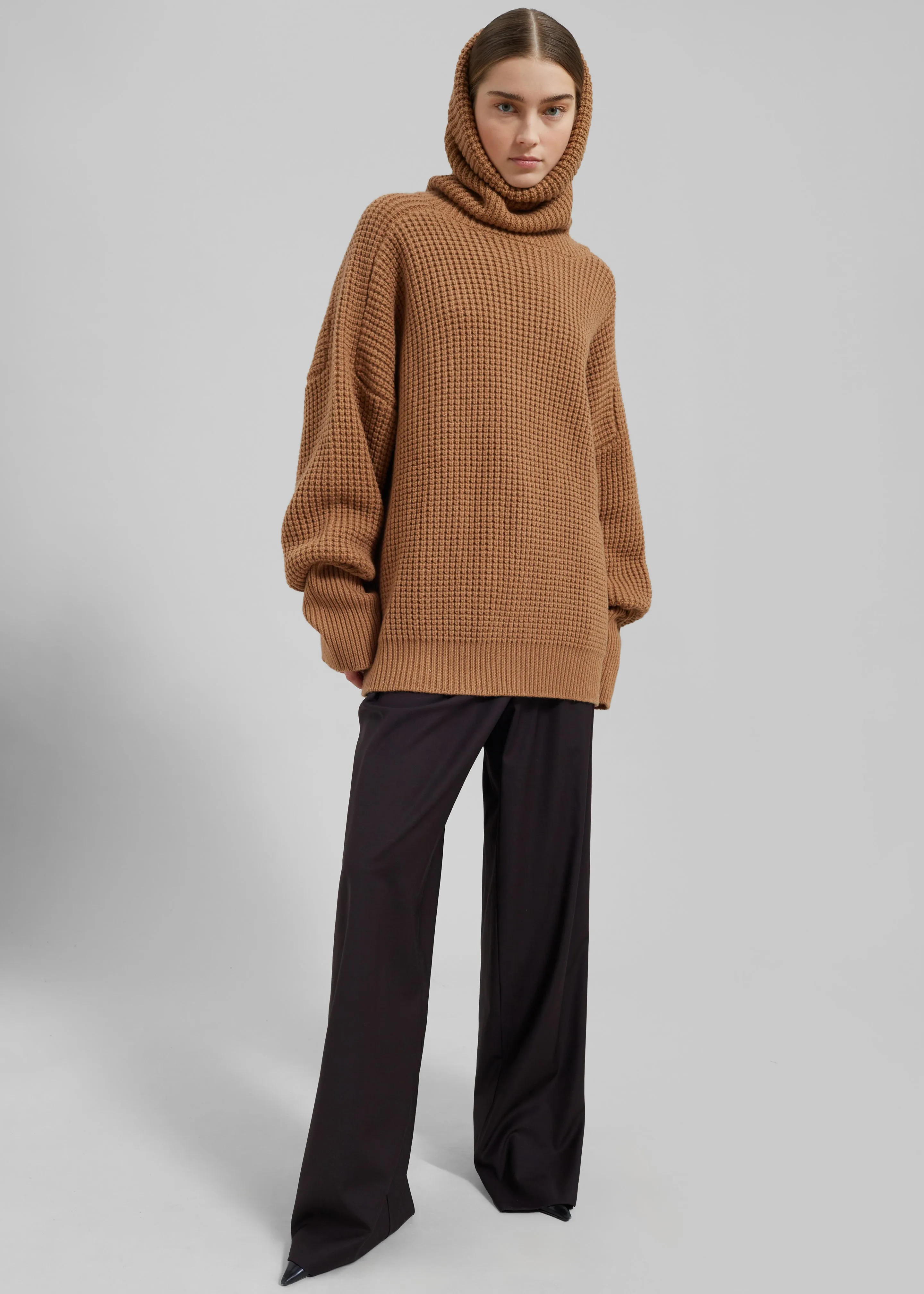 Bex Wool Hooded Turtleneck - Camel sold by Frankie Shop
