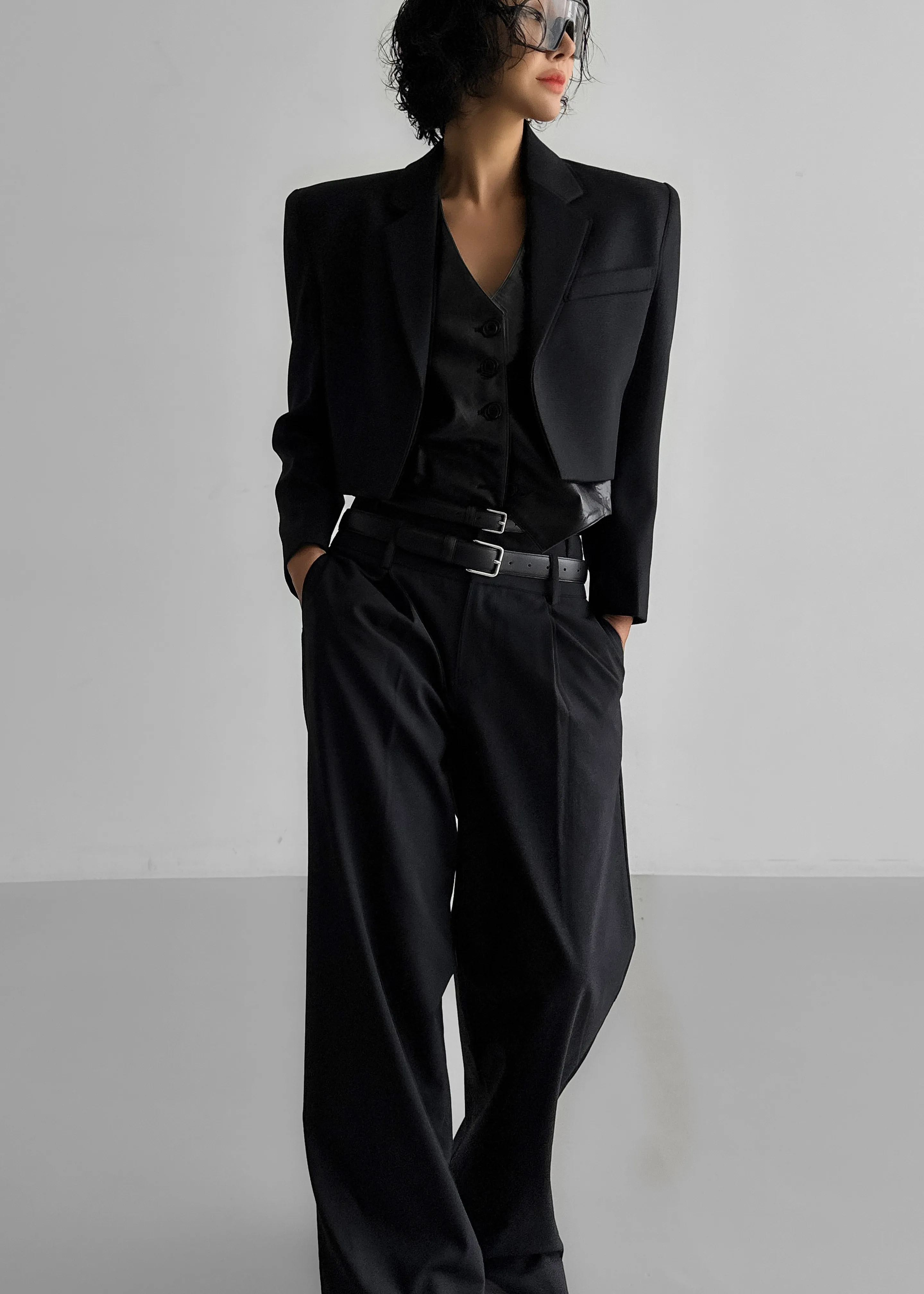 Olwen Pintuck Trousers - Black sold by Frankie Shop product image thumbnail 4