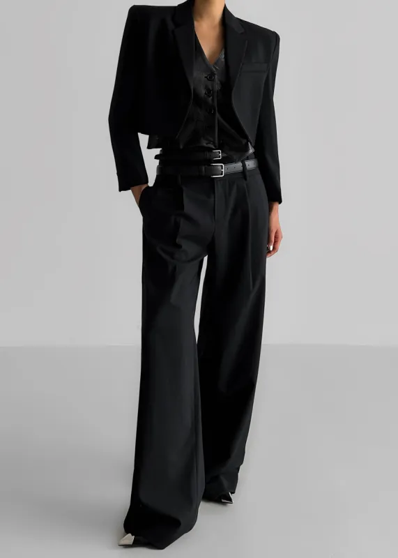 Olwen Pintuck Trousers - Black sold by Frankie Shop