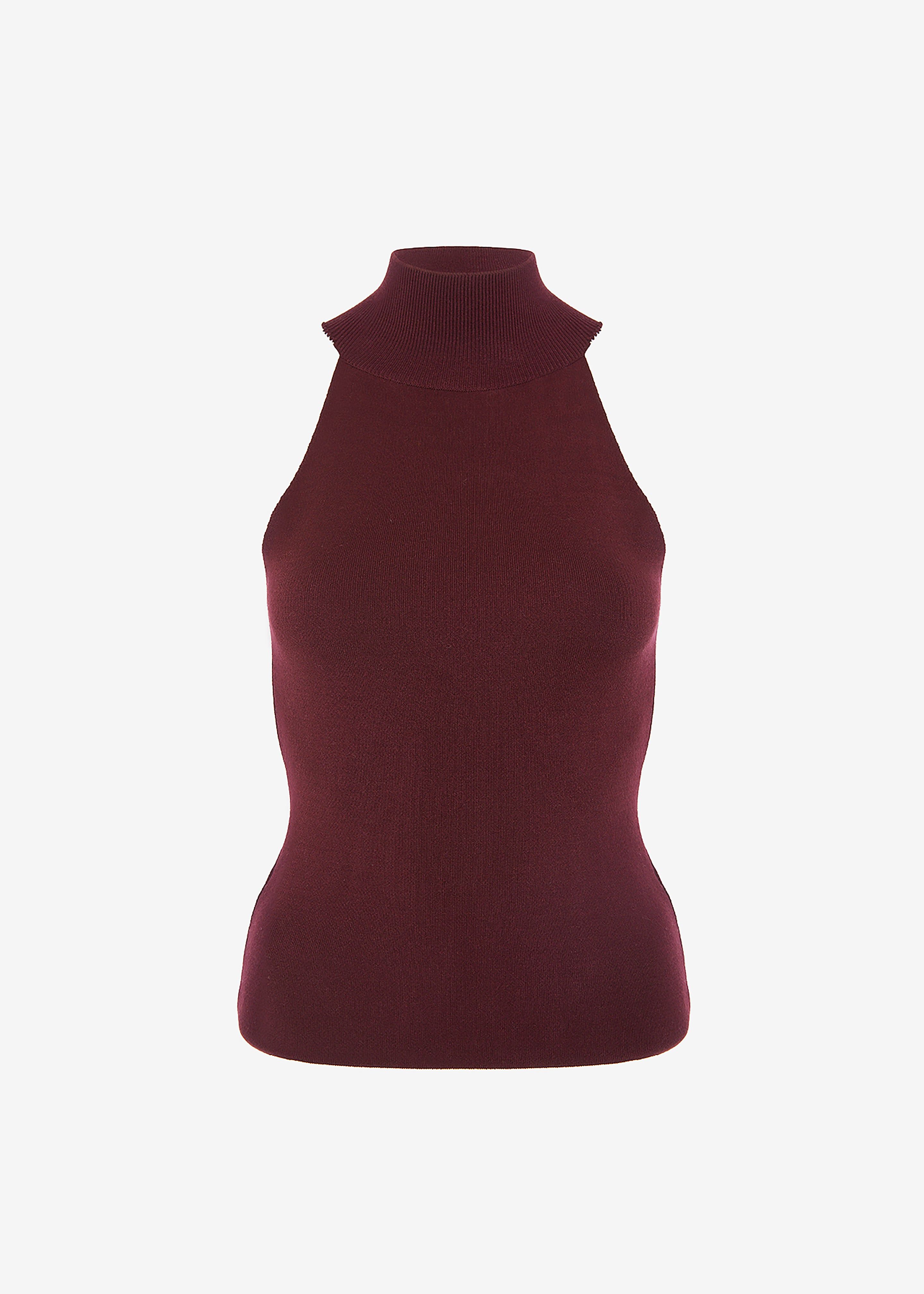 Nila Knit Halter Turtleneck - Burgundy sold by Frankie Shop product image thumbnail 5