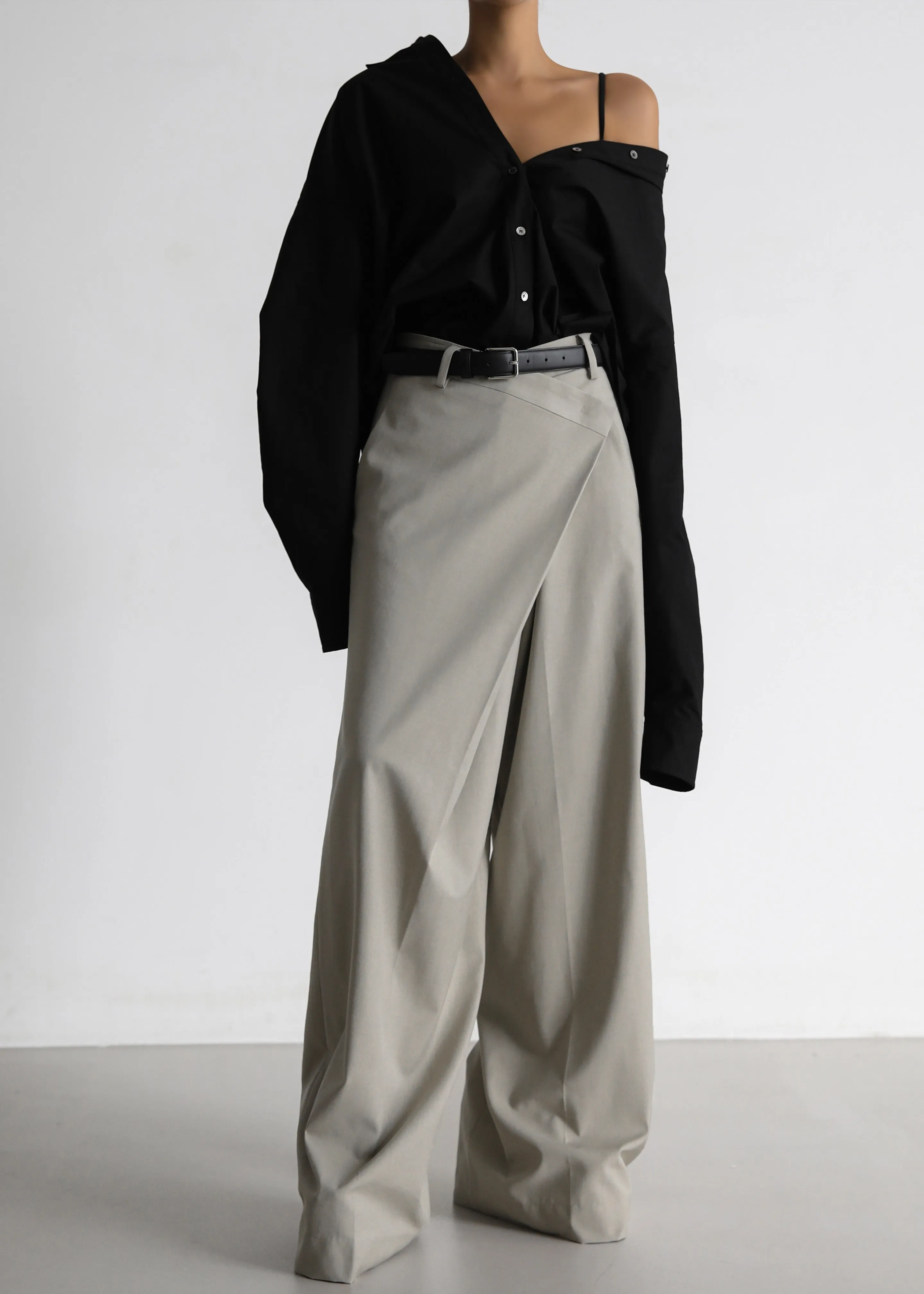 Marjorie Asymmetrical Trousers - Beige sold by Frankie Shop product image thumbnail 5
