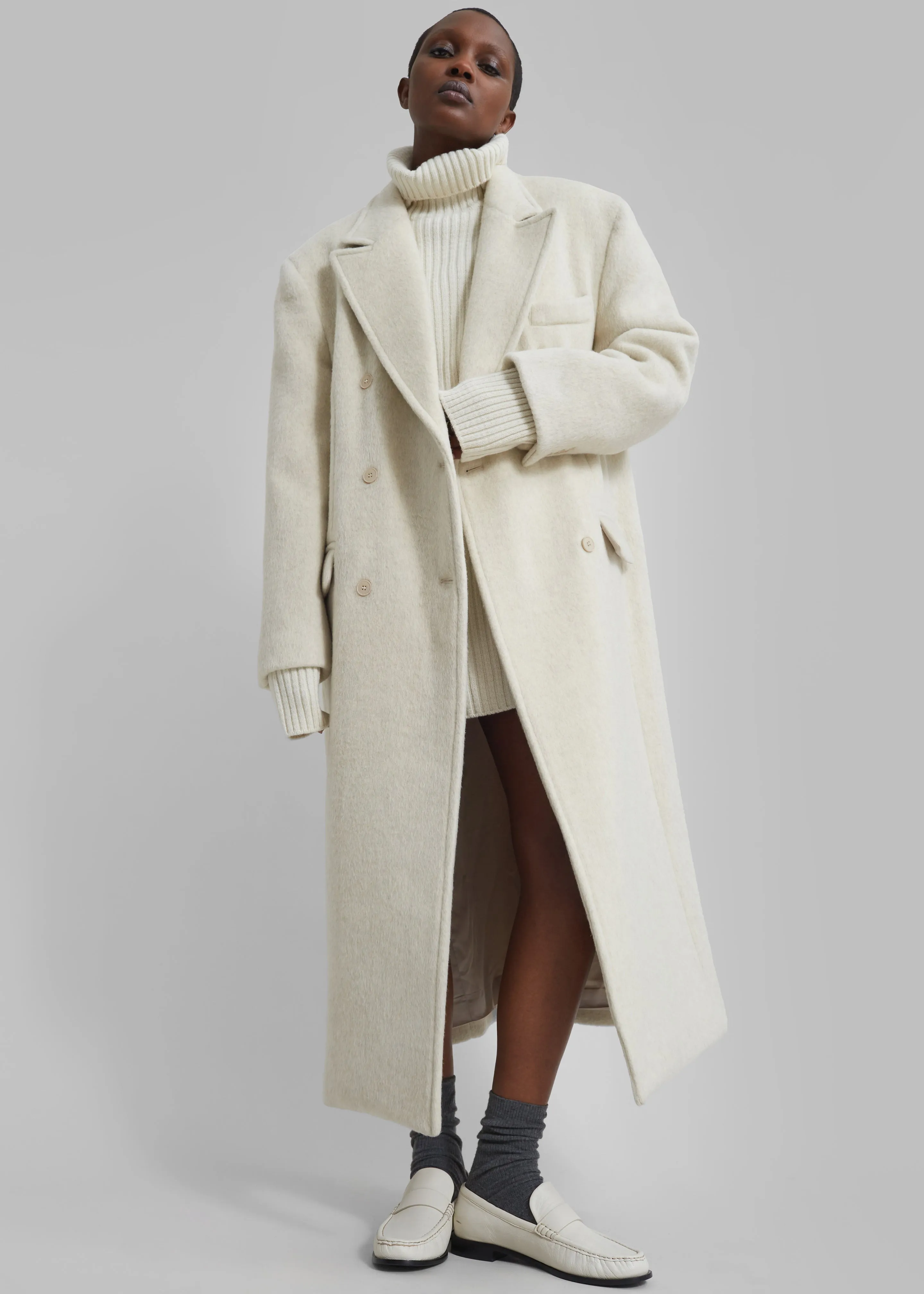 Jordan Wool Coat - Ivory sold by Frankie Shop product image thumbnail 4