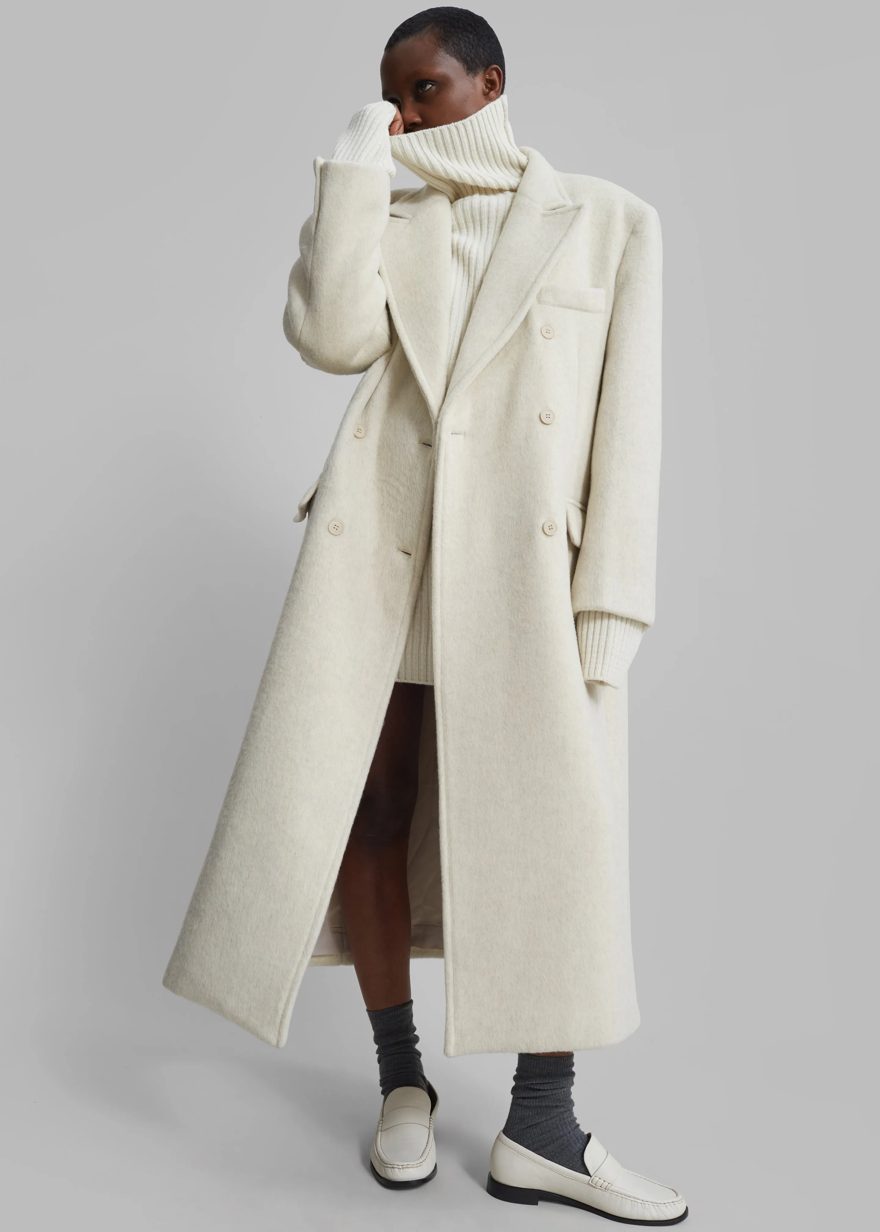 Jordan Wool Coat - Ivory sold by Frankie Shop
