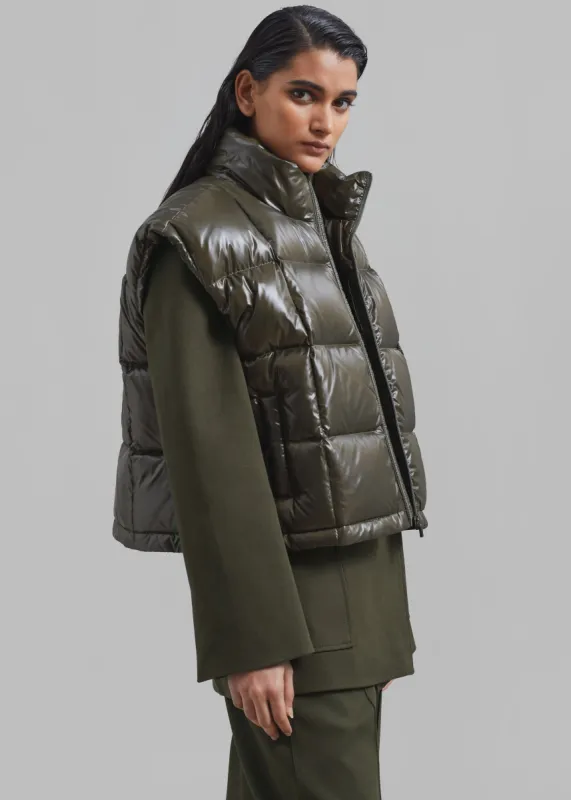 Naomi Puffer Vest - Olive sold by Frankie Shop