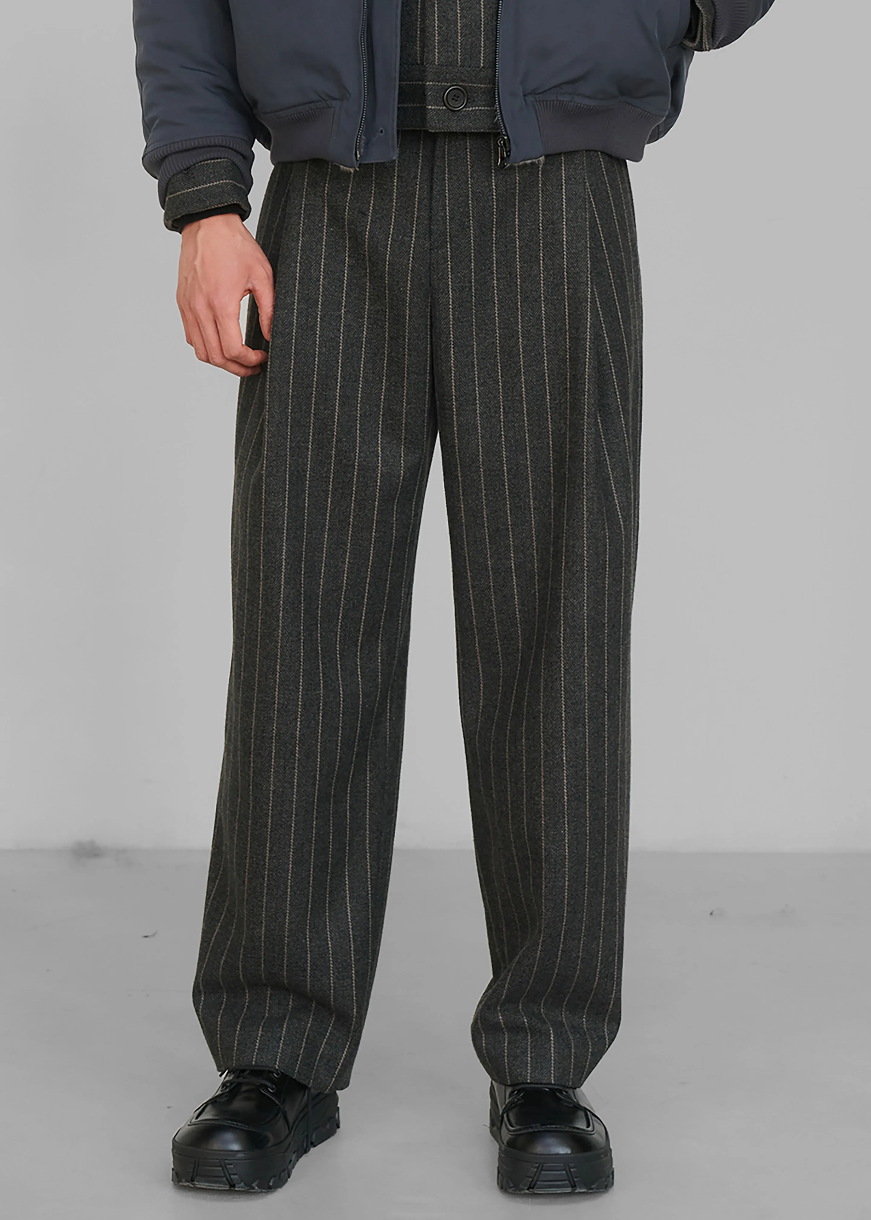 Amomento Wool Stripe Martin Pants - Grey sold by Frankie Shop product image thumbnail 2