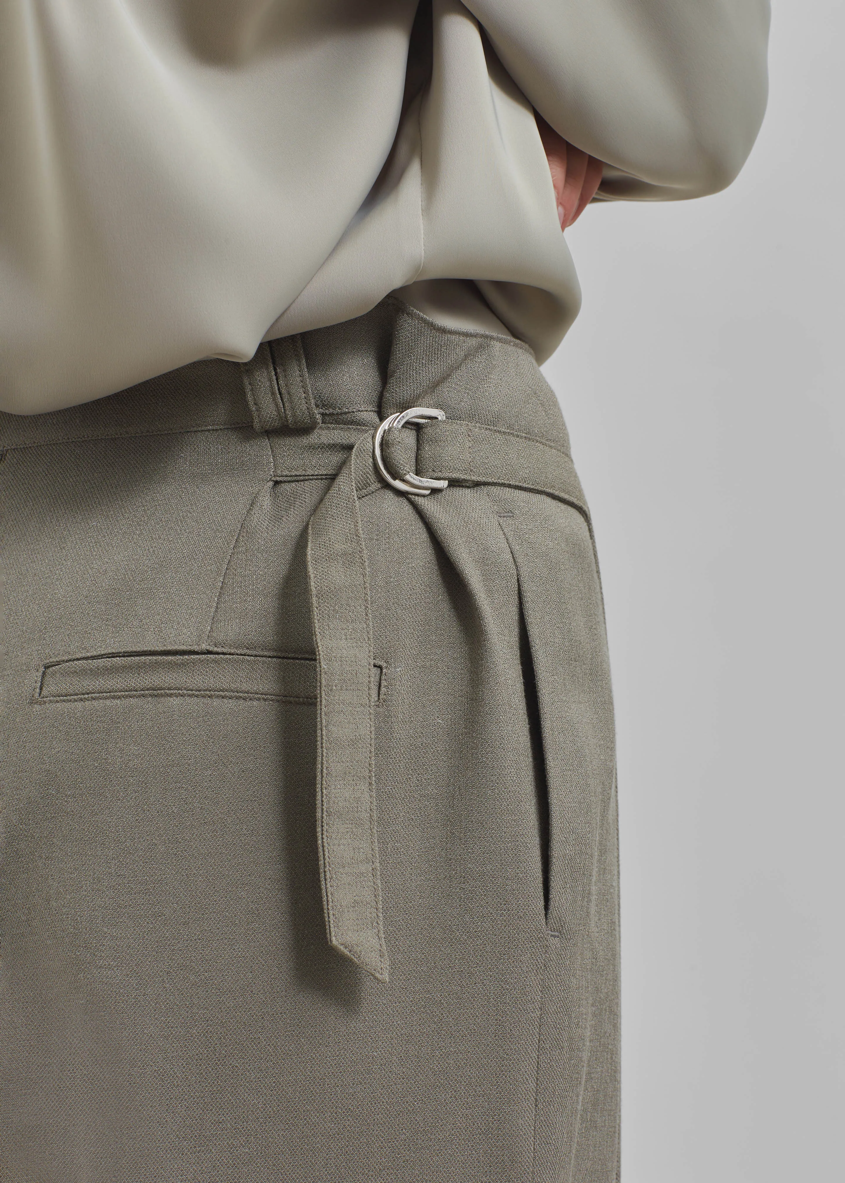 Xia Side Belt Trousers - Khaki sold by Frankie Shop product image thumbnail 4