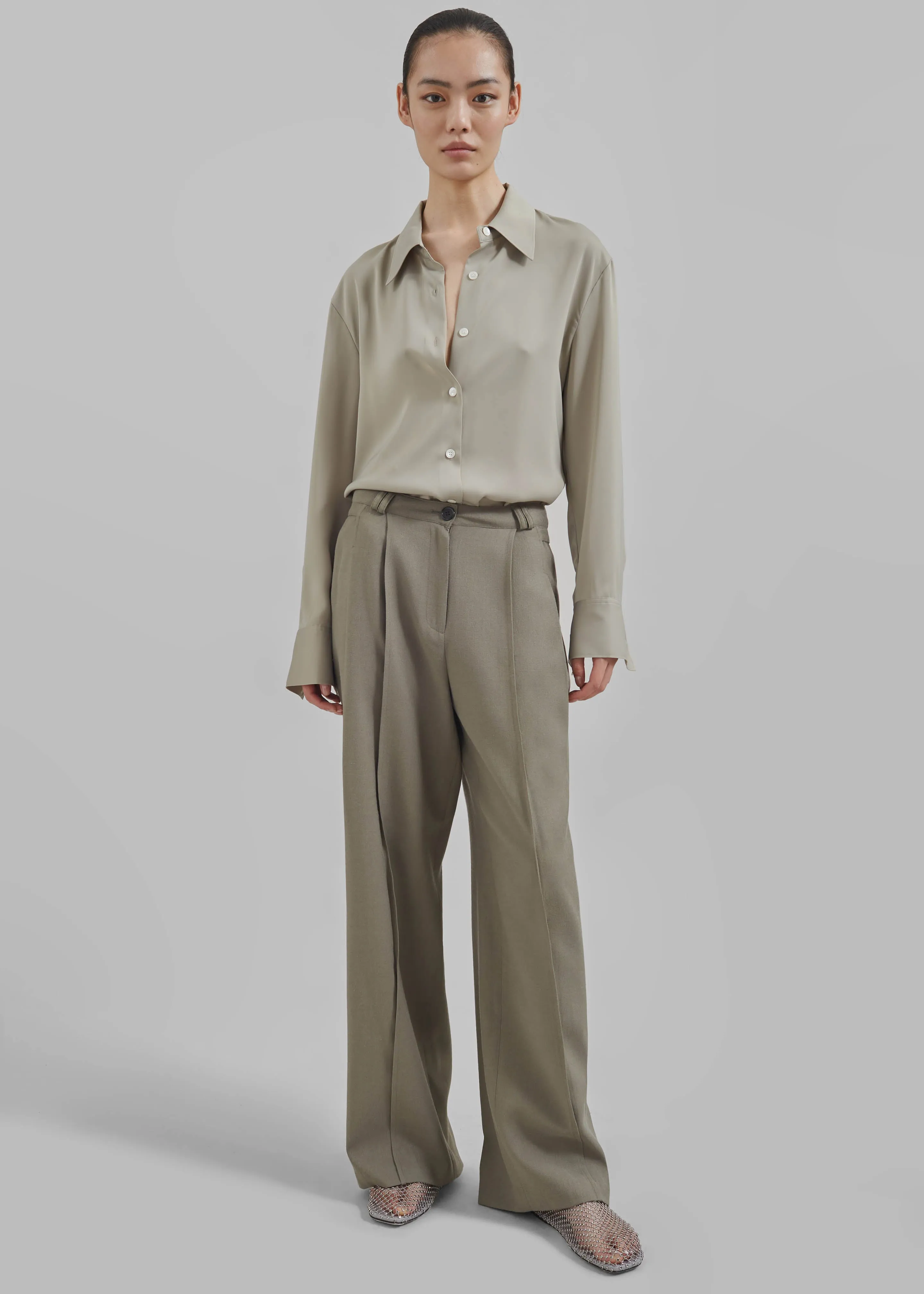 Xia Side Belt Trousers - Khaki sold by Frankie Shop product image thumbnail 2