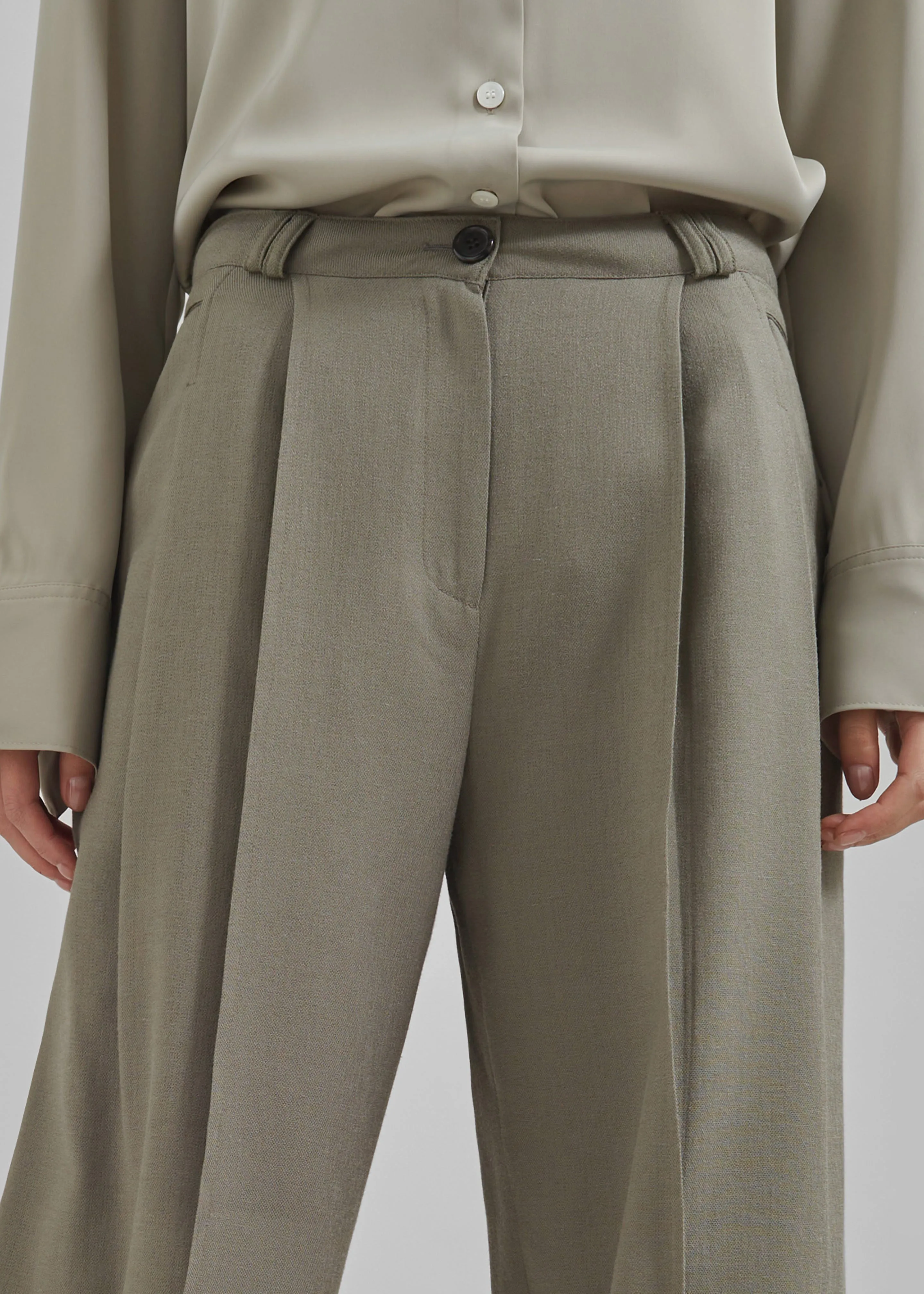 Xia Side Belt Trousers - Khaki sold by Frankie Shop product image thumbnail 3
