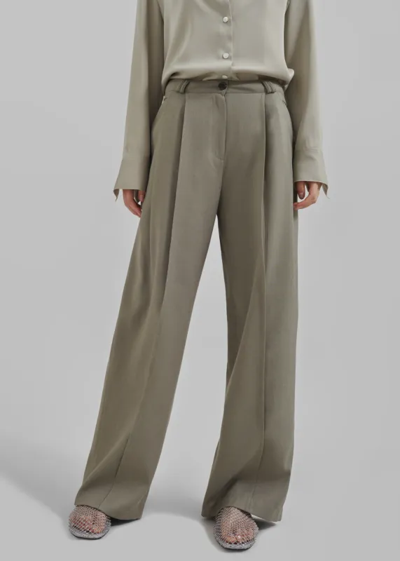 Xia Side Belt Trousers - Khaki sold by Frankie Shop