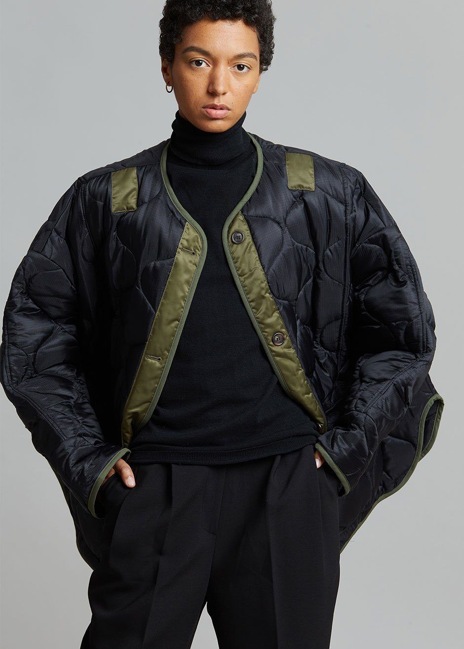Teddy Quilted Jacket - Black/Olive sold by Frankie Shop product image thumbnail 5