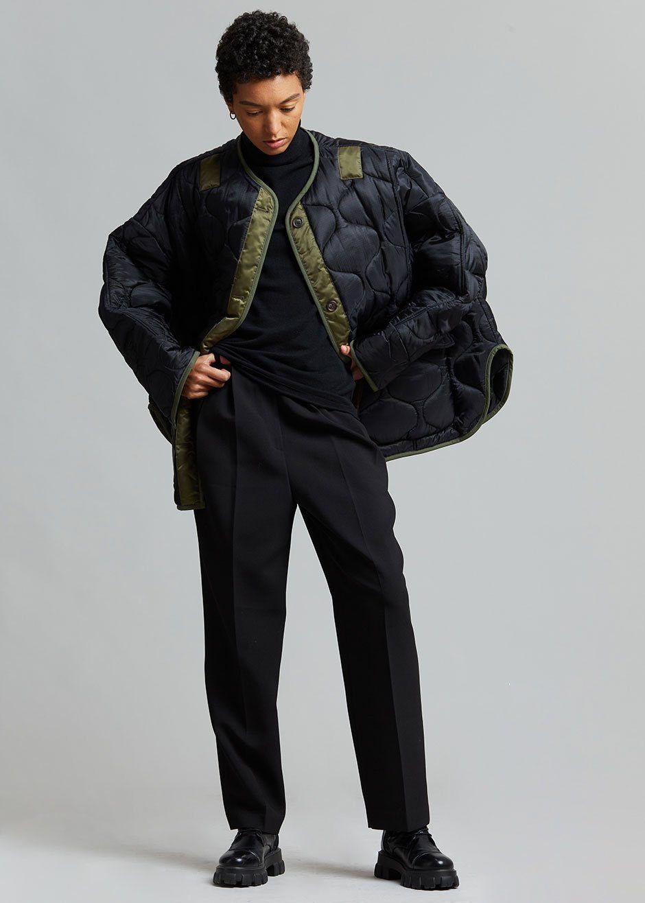 Teddy Quilted Jacket - Black/Olive sold by Frankie Shop