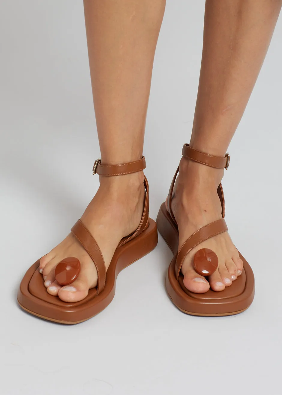 GIA x RHW Rosie Flat Wrap Sandal - Brown sold by Frankie Shop product image thumbnail 2
