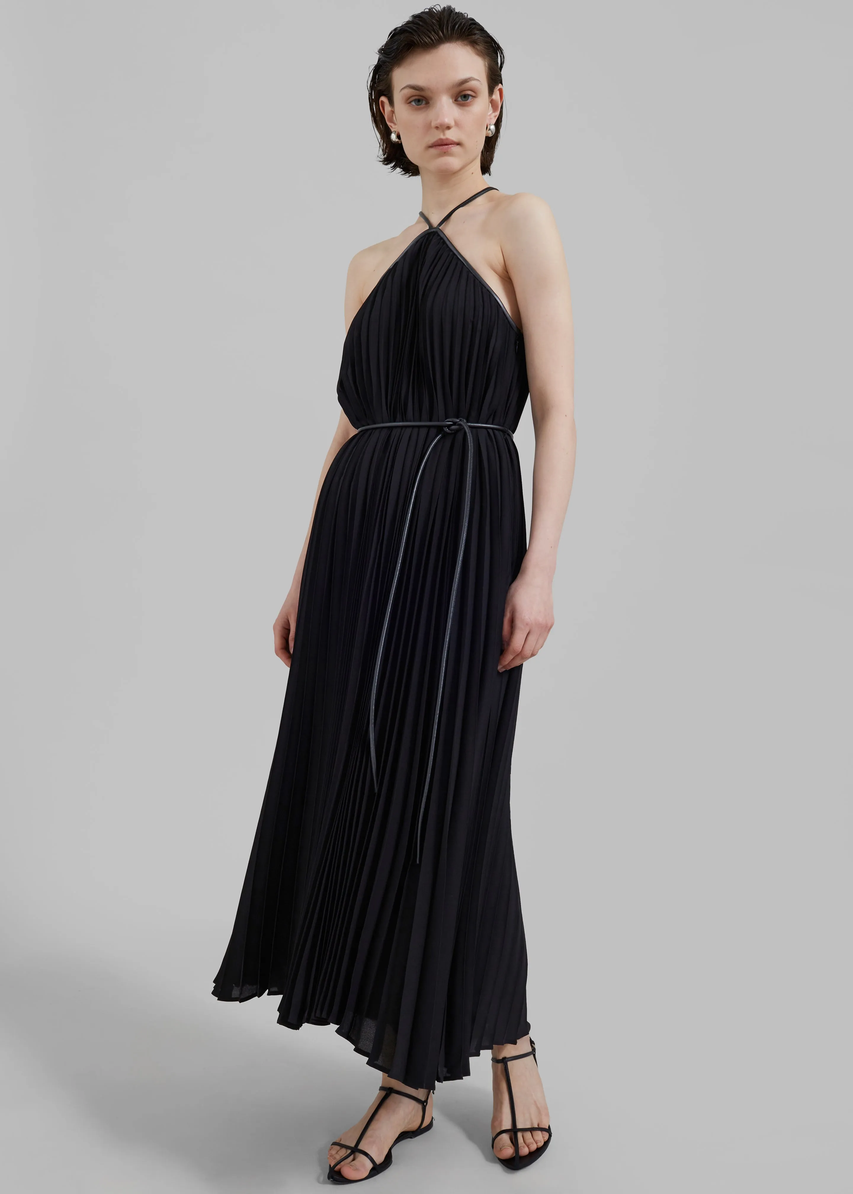 Proenza Schouler White Label Celeste Lightweight Crepe Dress - Black sold by Frankie Shop product image thumbnail 4