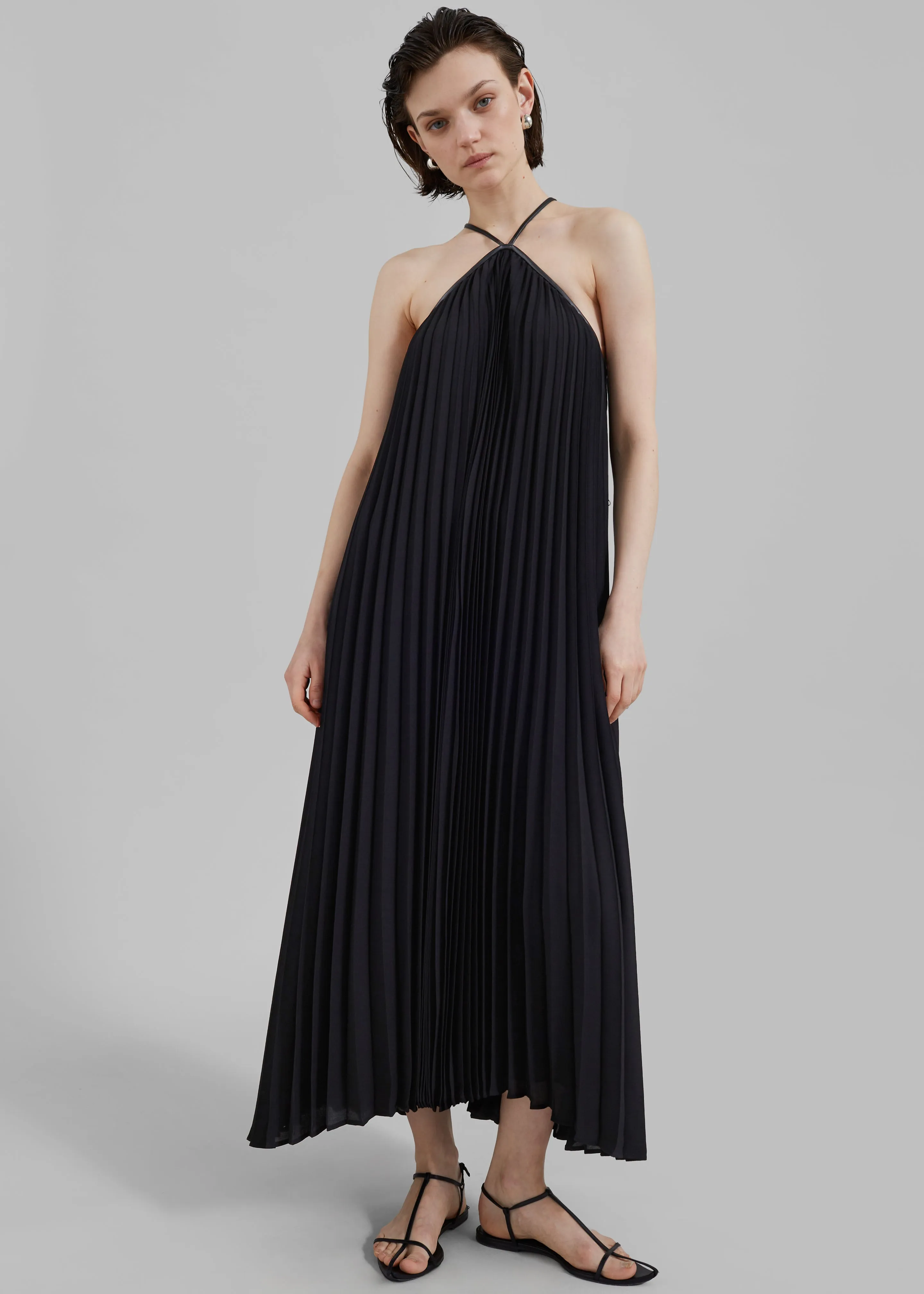 Proenza Schouler White Label Celeste Lightweight Crepe Dress - Black sold by Frankie Shop product image thumbnail 5