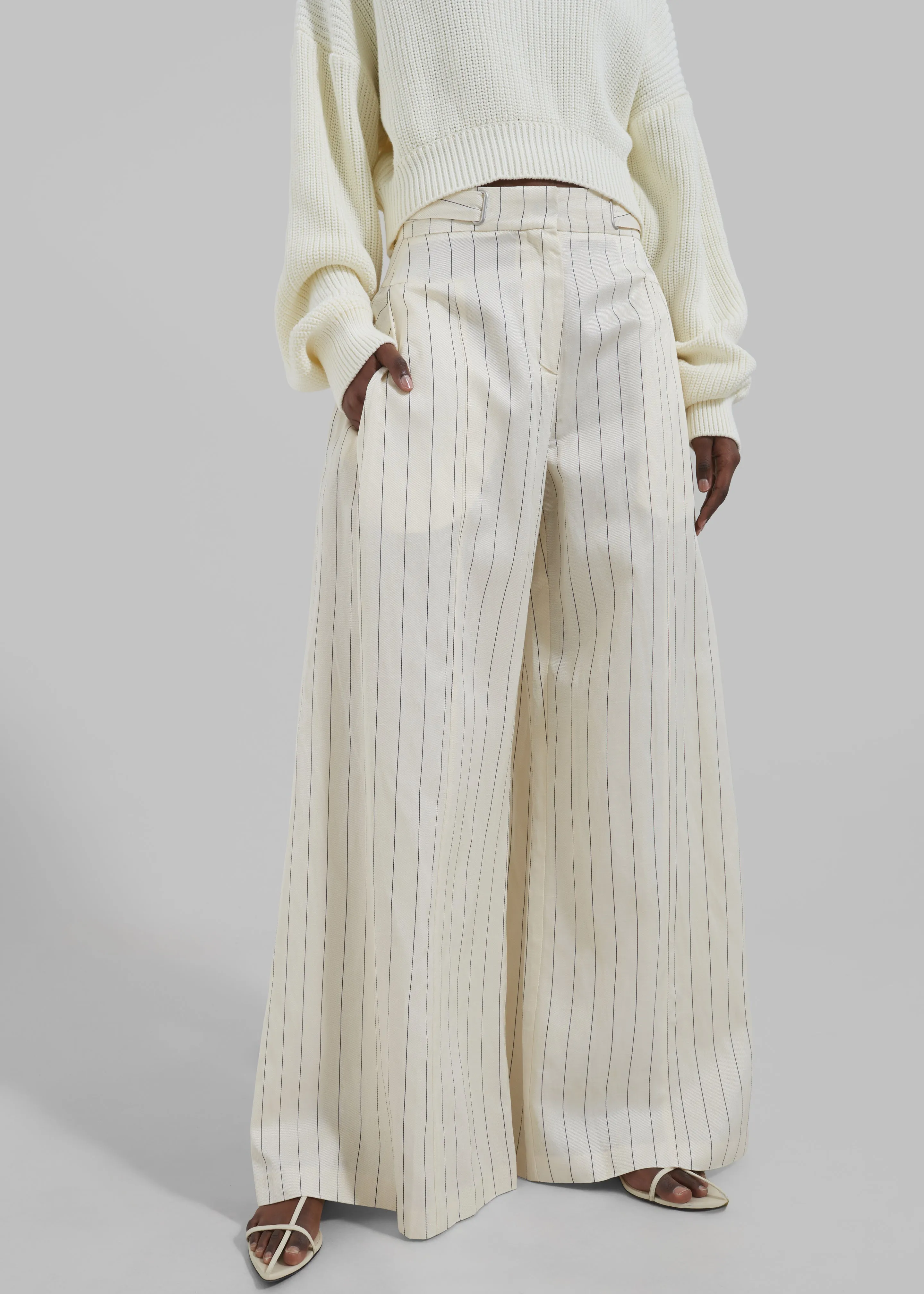 Remain Wide Suiting Pants - Egret Comb sold by Frankie Shop product image thumbnail 4