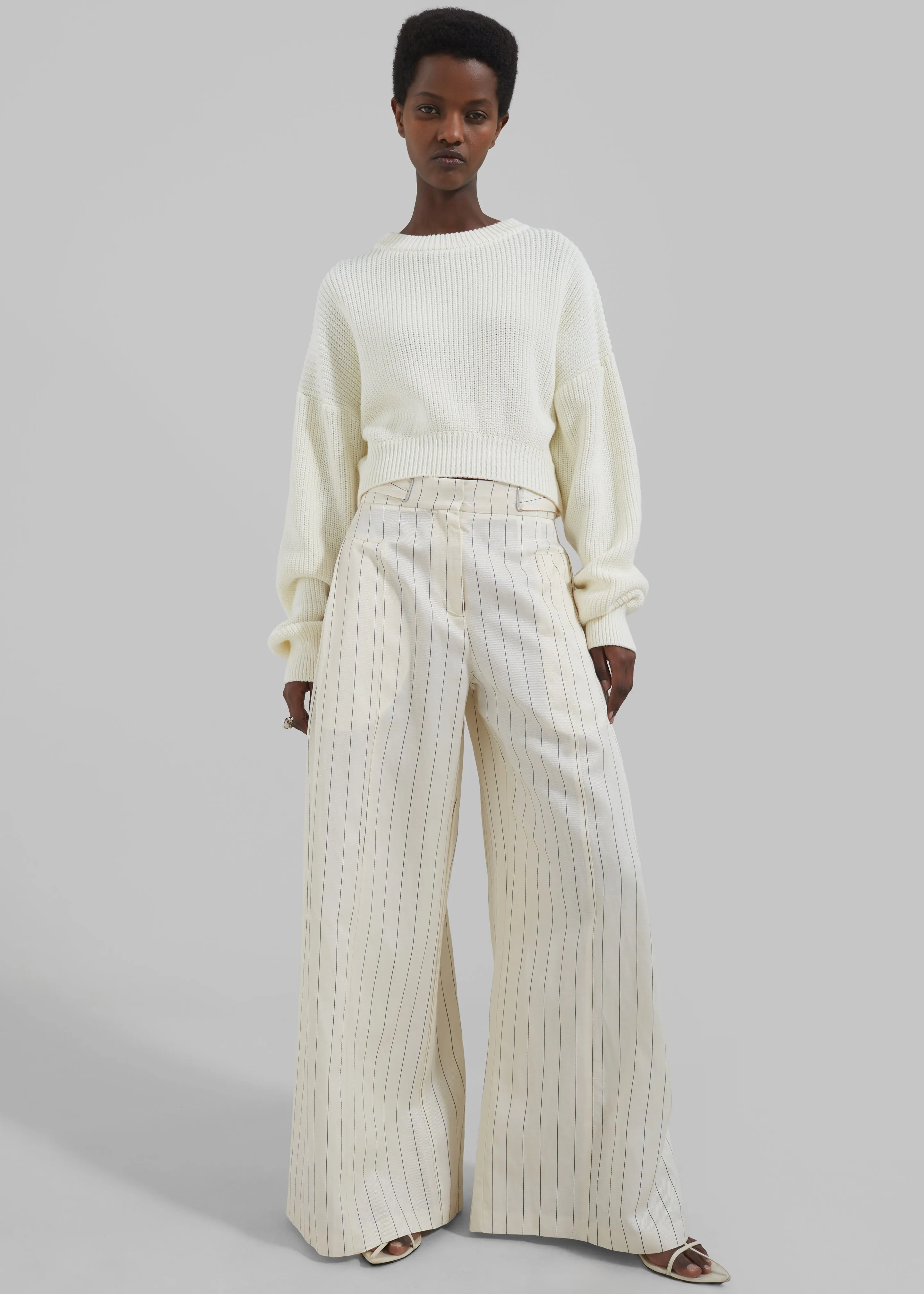 Remain Wide Suiting Pants - Egret Comb sold by Frankie Shop product image thumbnail 3
