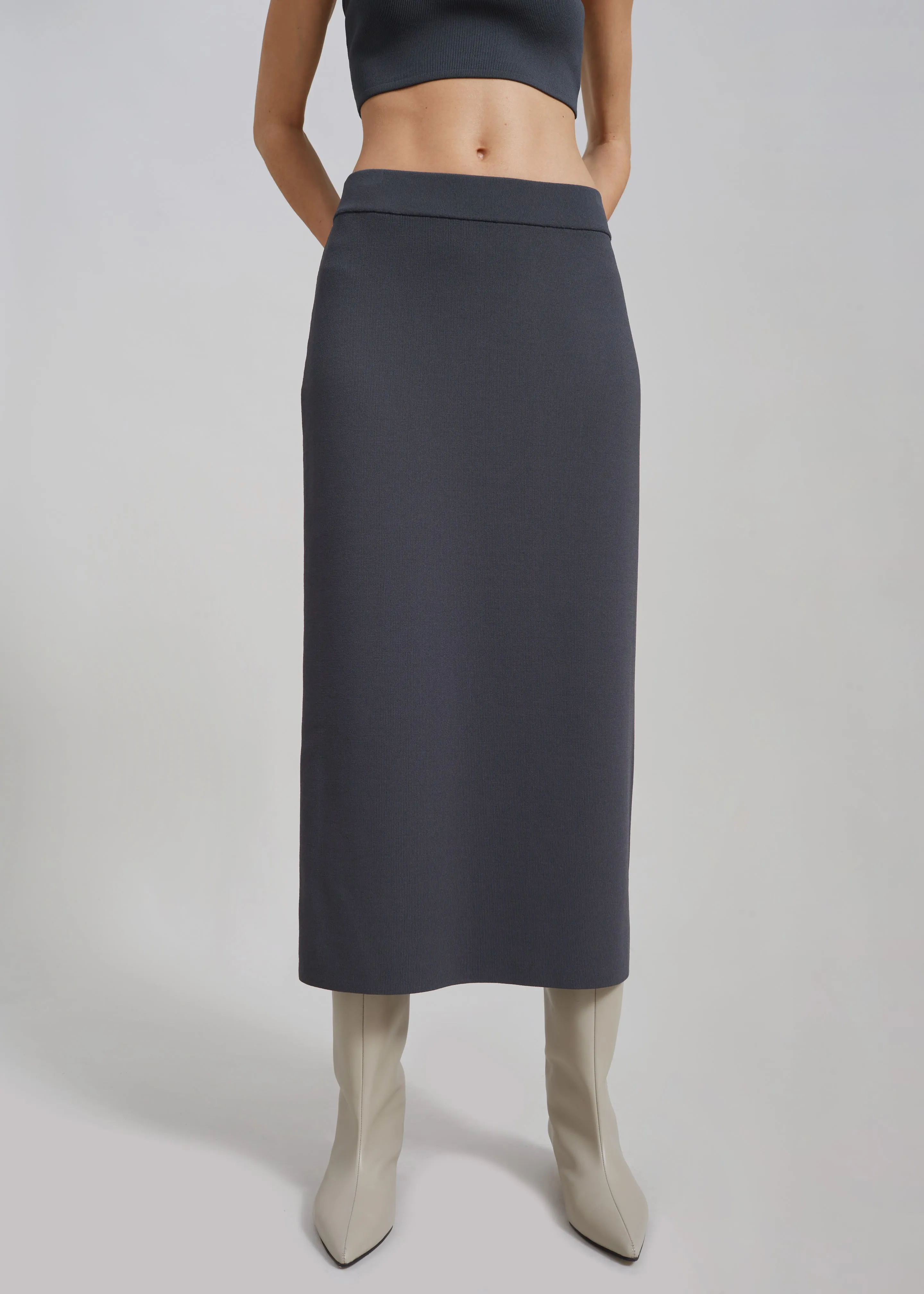 Solange Knit Pencil Skirt - Grey sold by Frankie Shop product image thumbnail 4