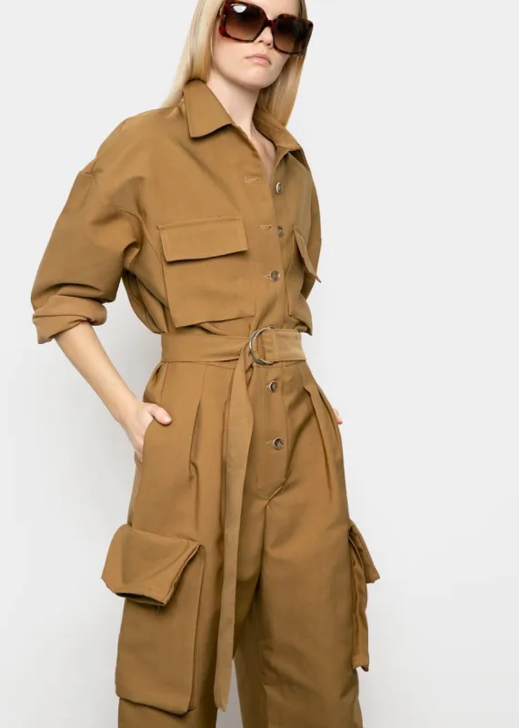 Linda Cargo Jumpsuit - Copper Brown made by Frankie Shop