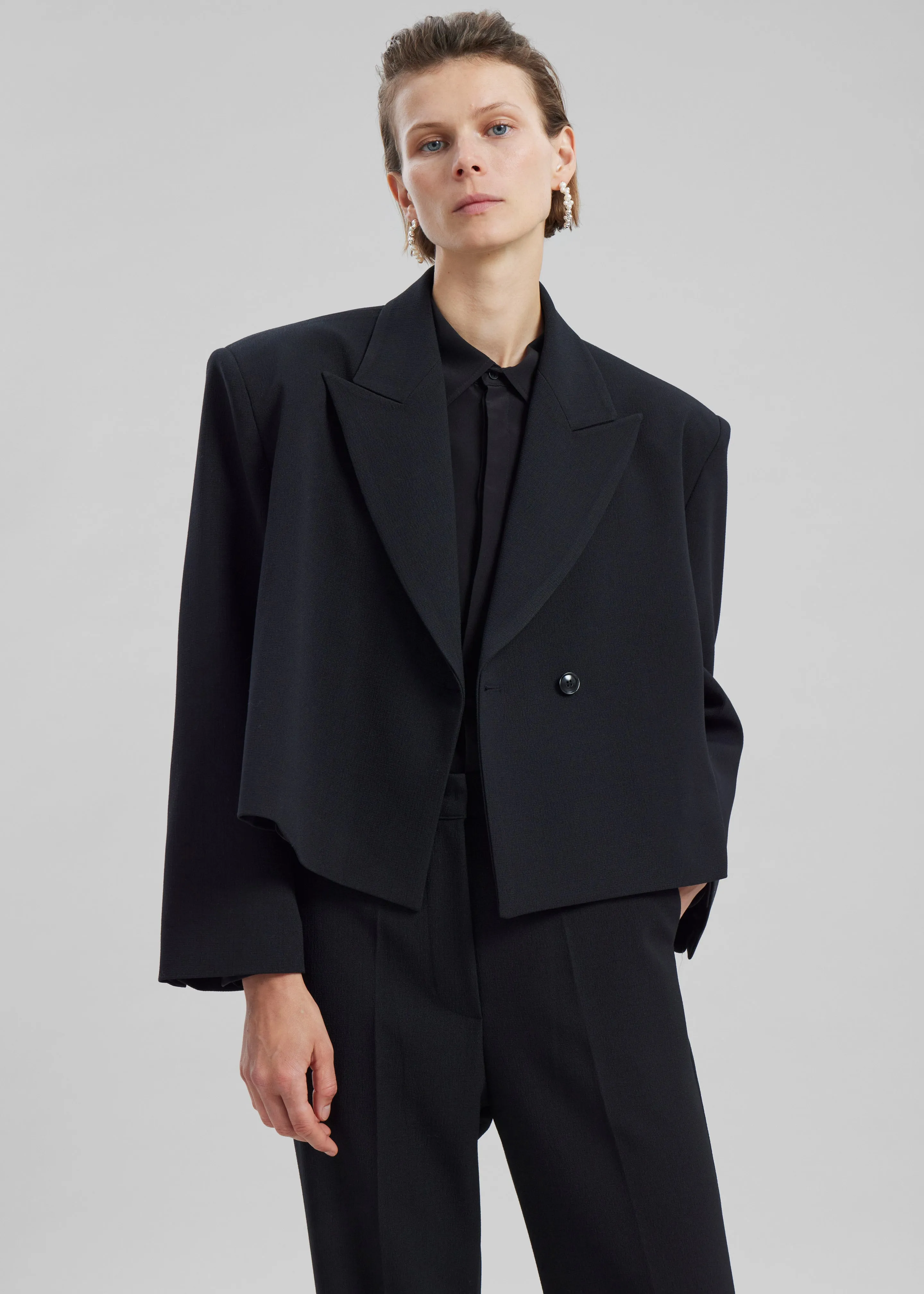Layne Cropped Blazer - Black sold by Frankie Shop product image thumbnail 3