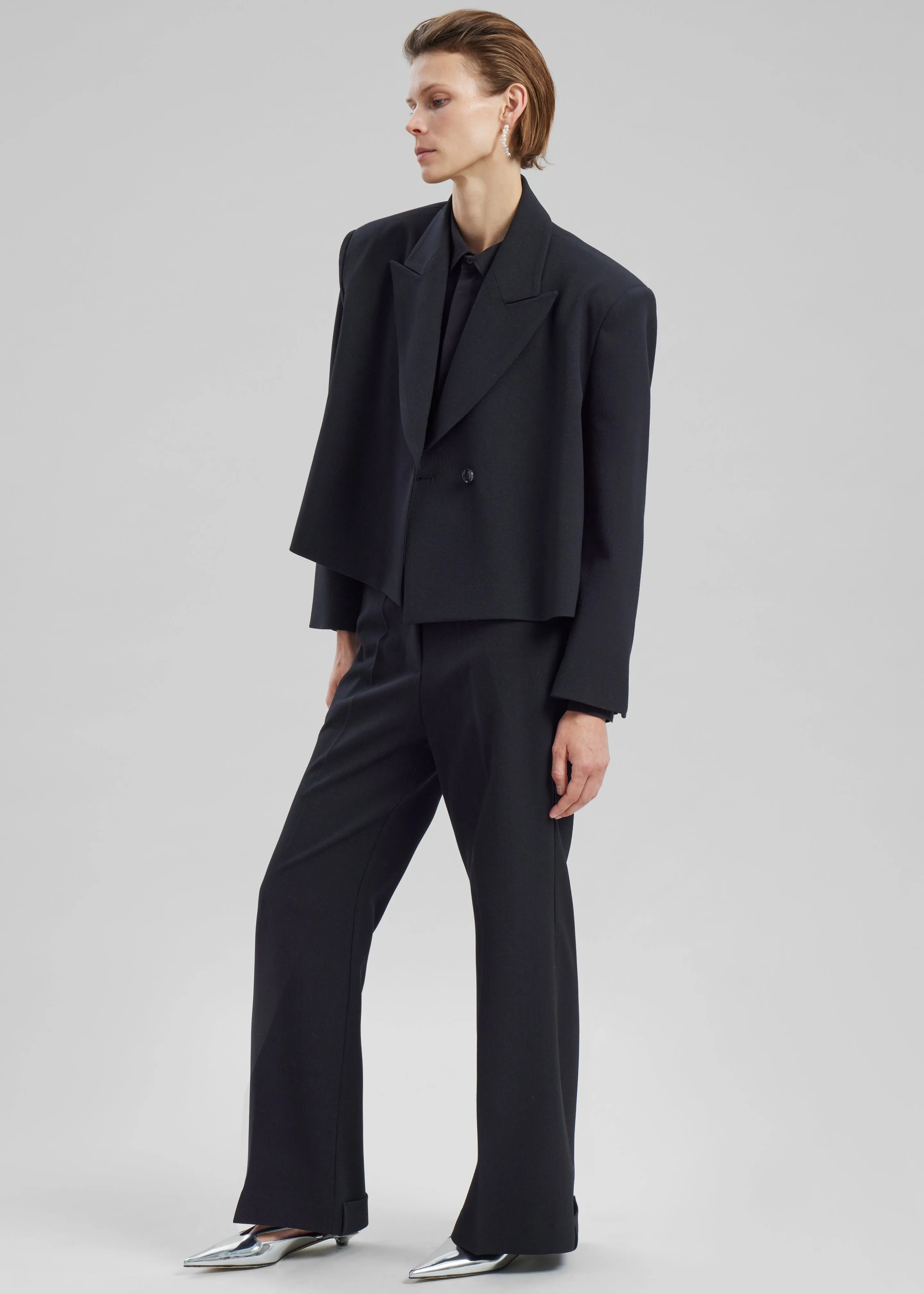 Layne Cropped Blazer - Black sold by Frankie Shop