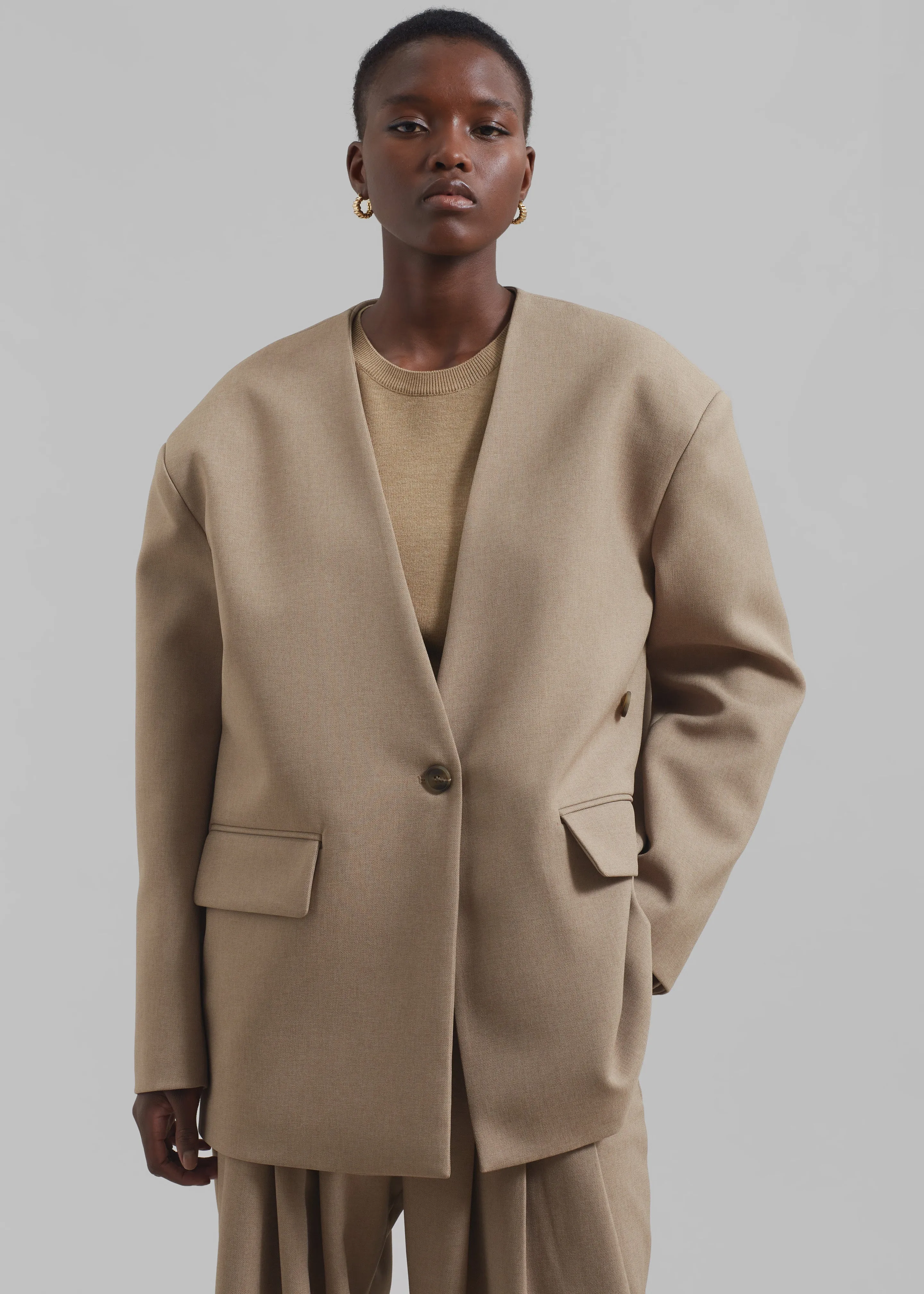 Regina Boxy Blazer - Camel sold by Frankie Shop product image thumbnail 5
