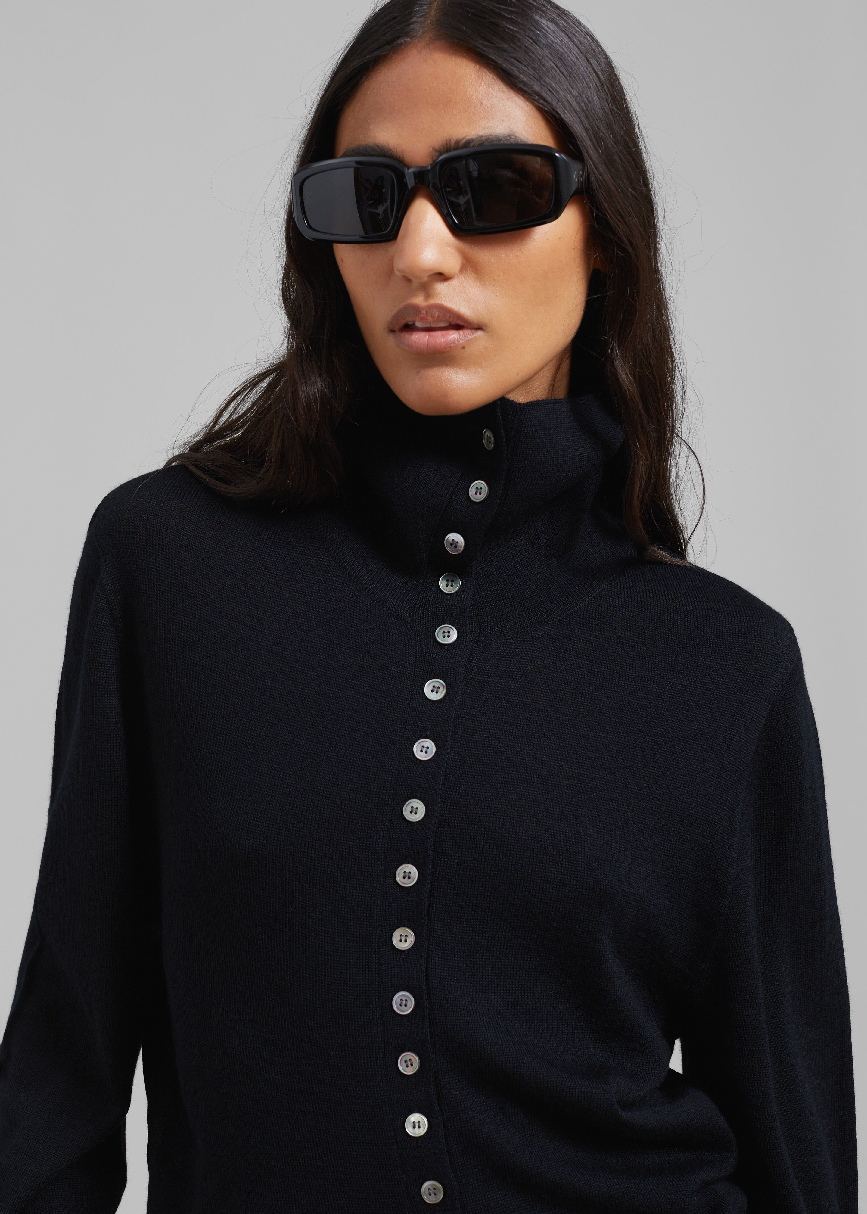 Low Classic Sailor Button Point Knit Cardigan - Black sold by Frankie Shop product image thumbnail 2