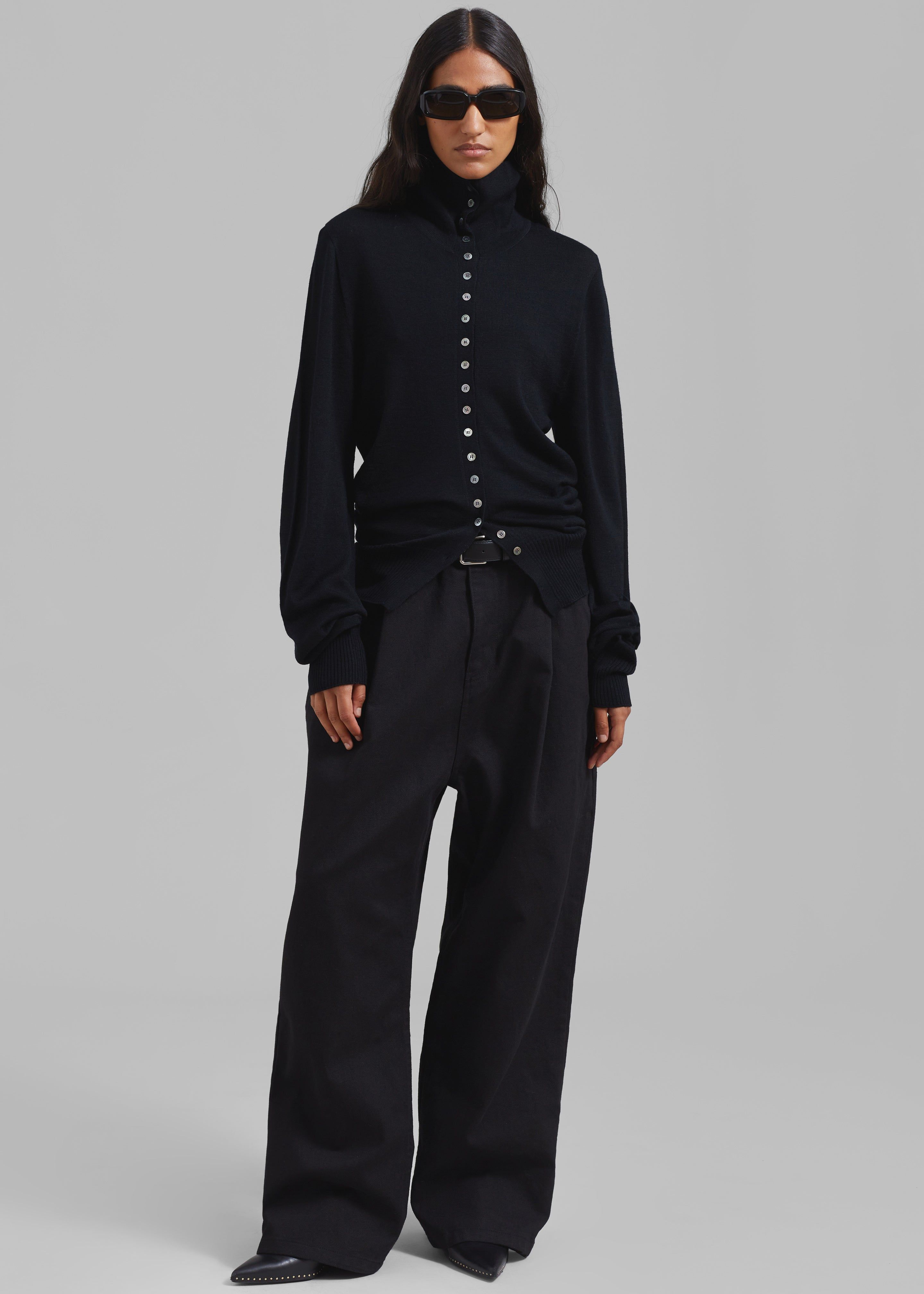 Low Classic Sailor Button Point Knit Cardigan - Black sold by Frankie Shop product image thumbnail 3