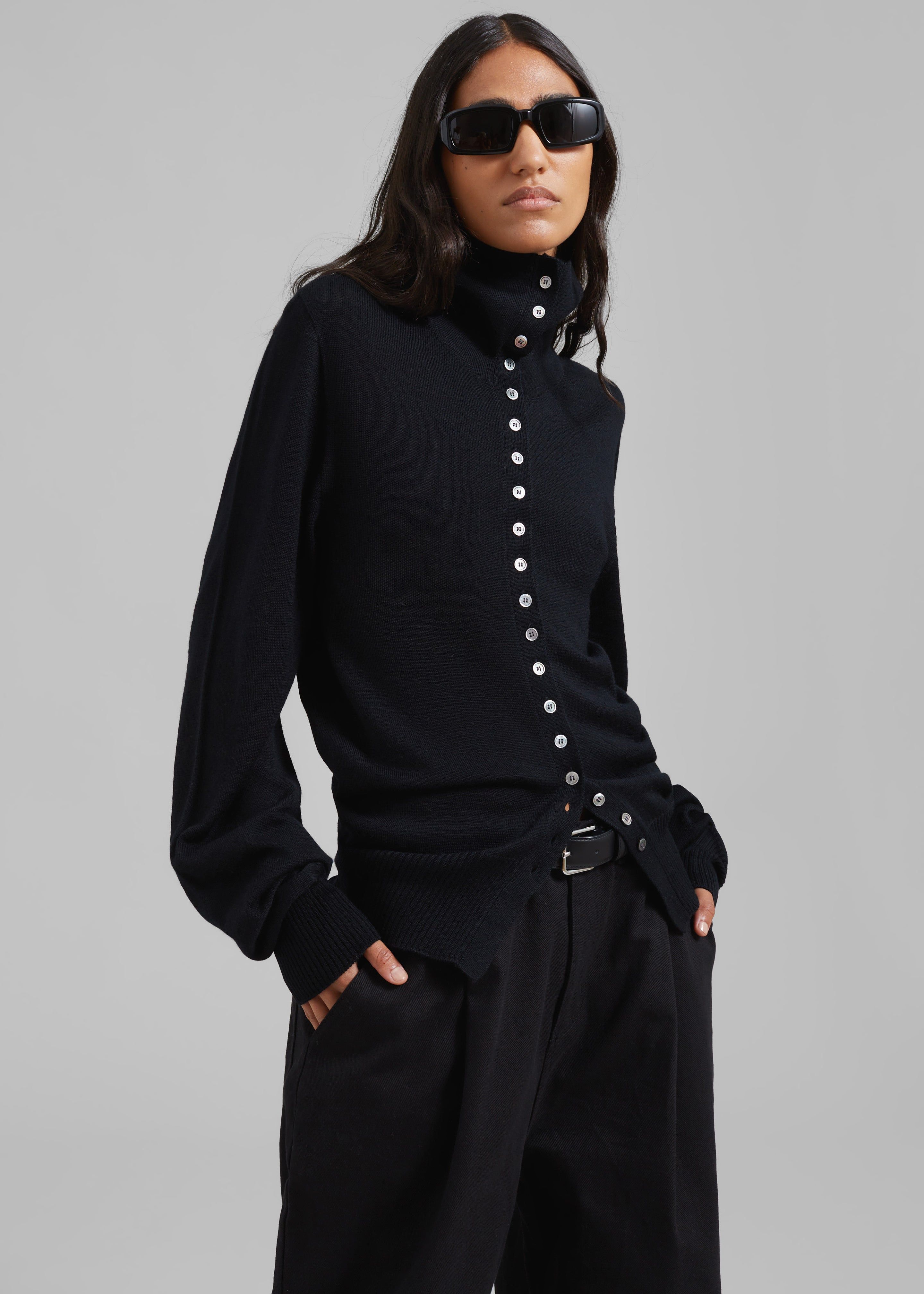 Low Classic Sailor Button Point Knit Cardigan - Black sold by Frankie Shop product image thumbnail 4