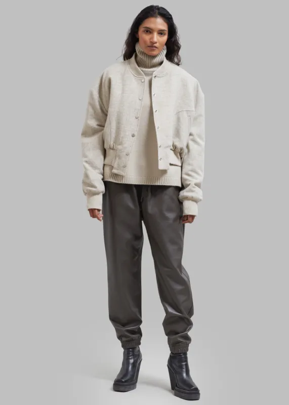 Brighton Faux Leather Joggers - Brown sold by Frankie Shop