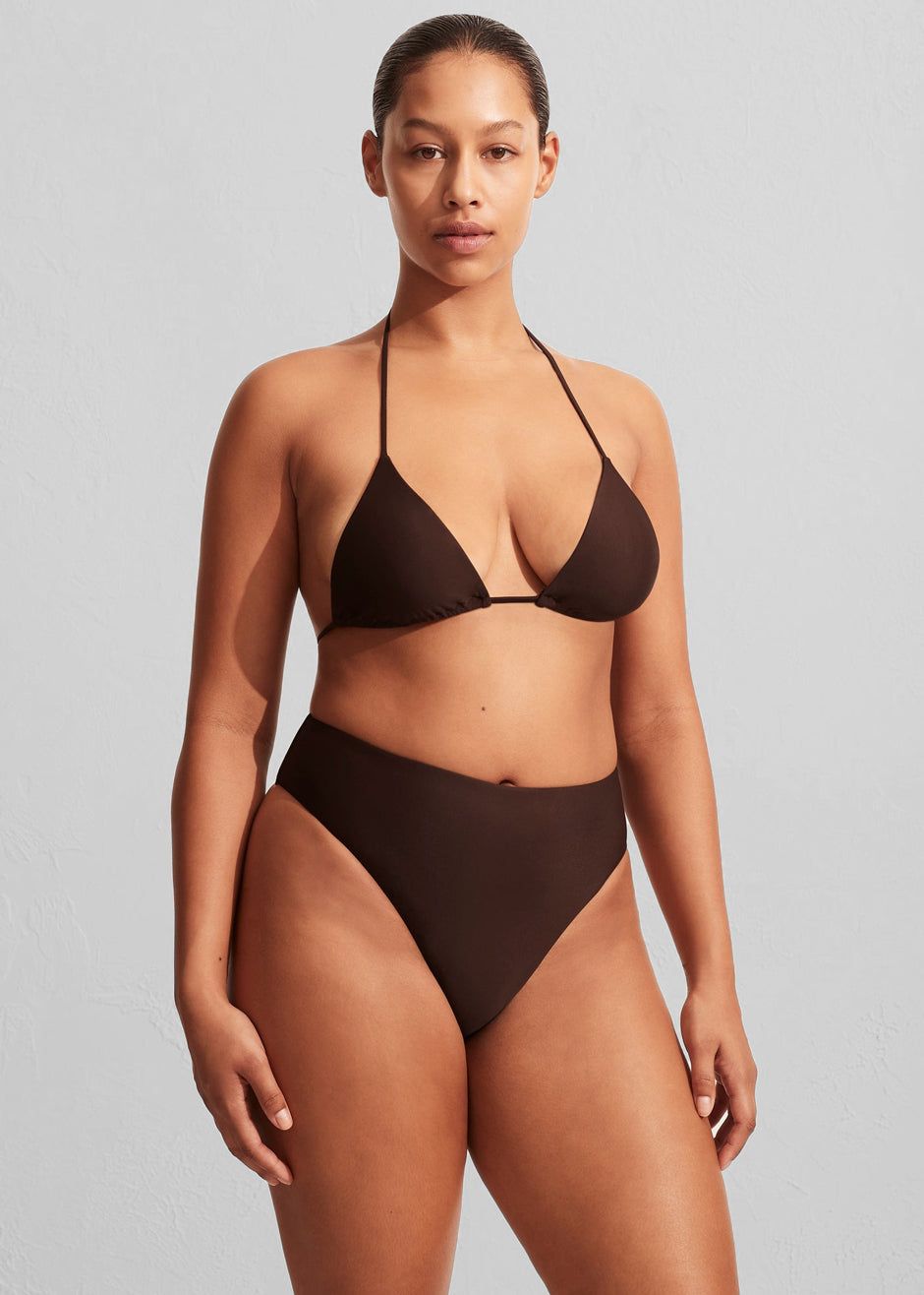 Matteau String Triangle Bikini Top - Carob sold by Frankie Shop