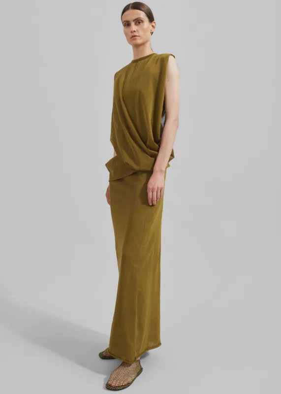 Christopher Esber Slide Drape Tee Dress - Olive made by Christopher Esber