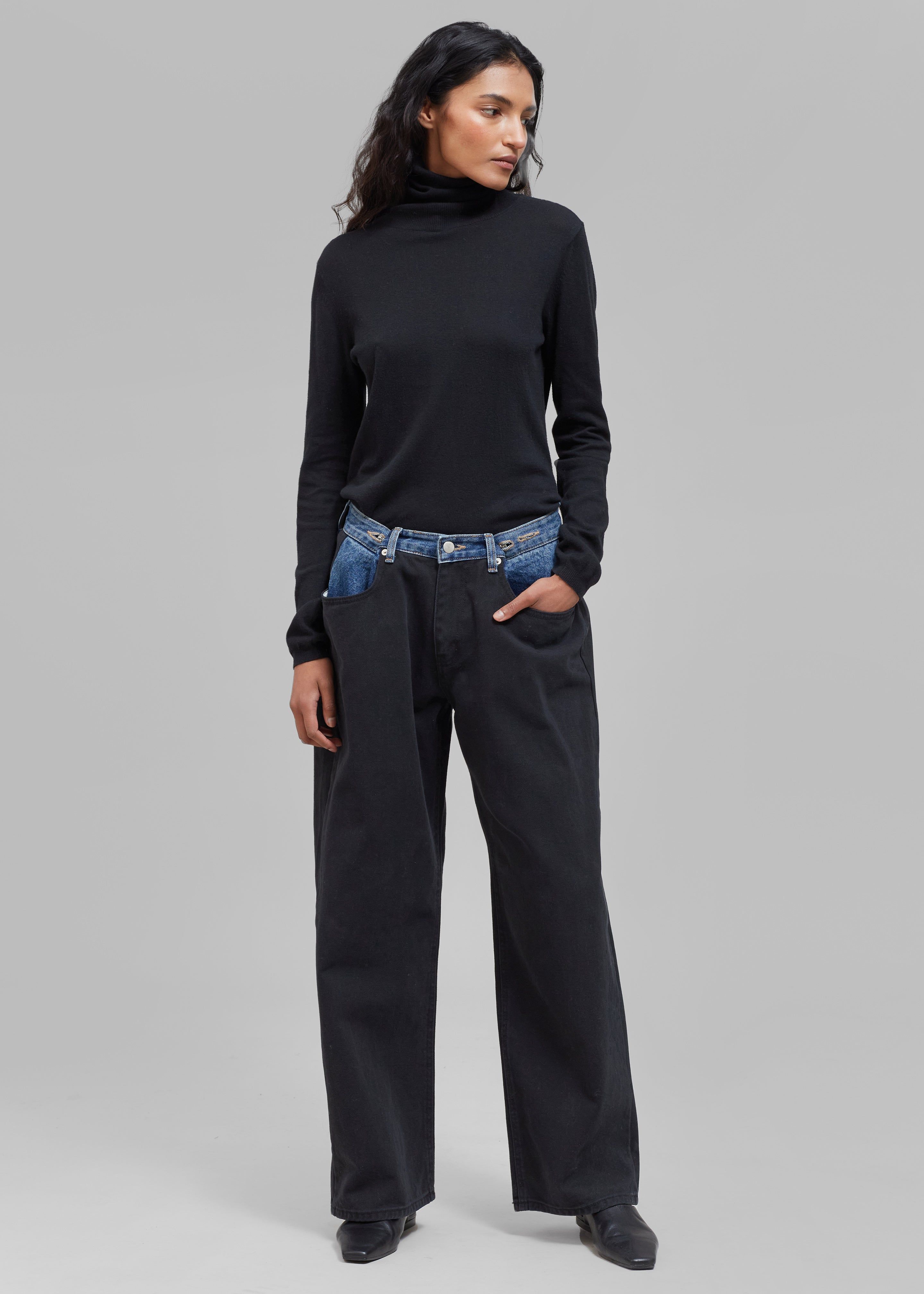Hayla Contrast Denim Pants - Black sold by Frankie Shop product image thumbnail 4