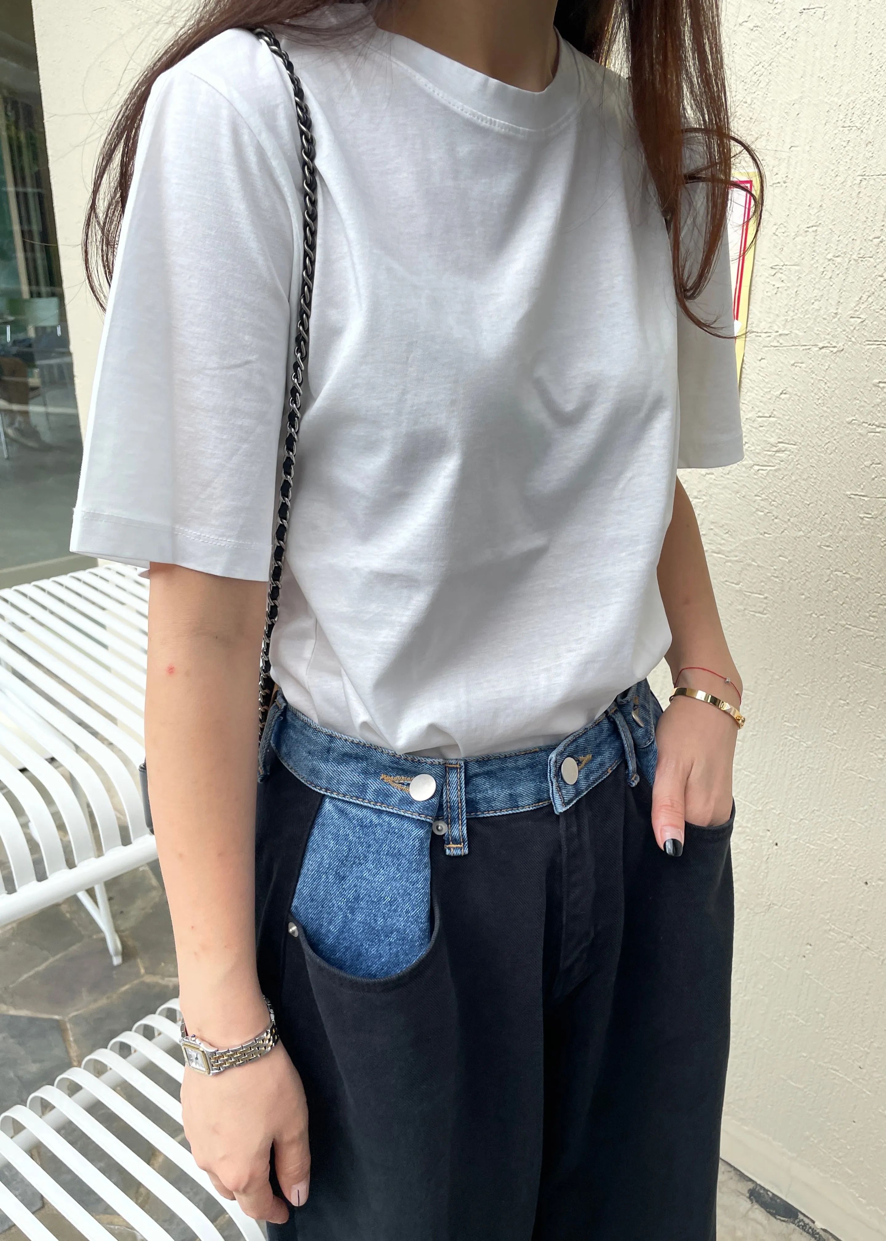 Hayla Contrast Denim Pants - Black/Blue sold by Frankie Shop product image thumbnail 2