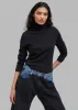 Hayla Contrast Denim Pants - Black/Blue sold by Frankie Shop