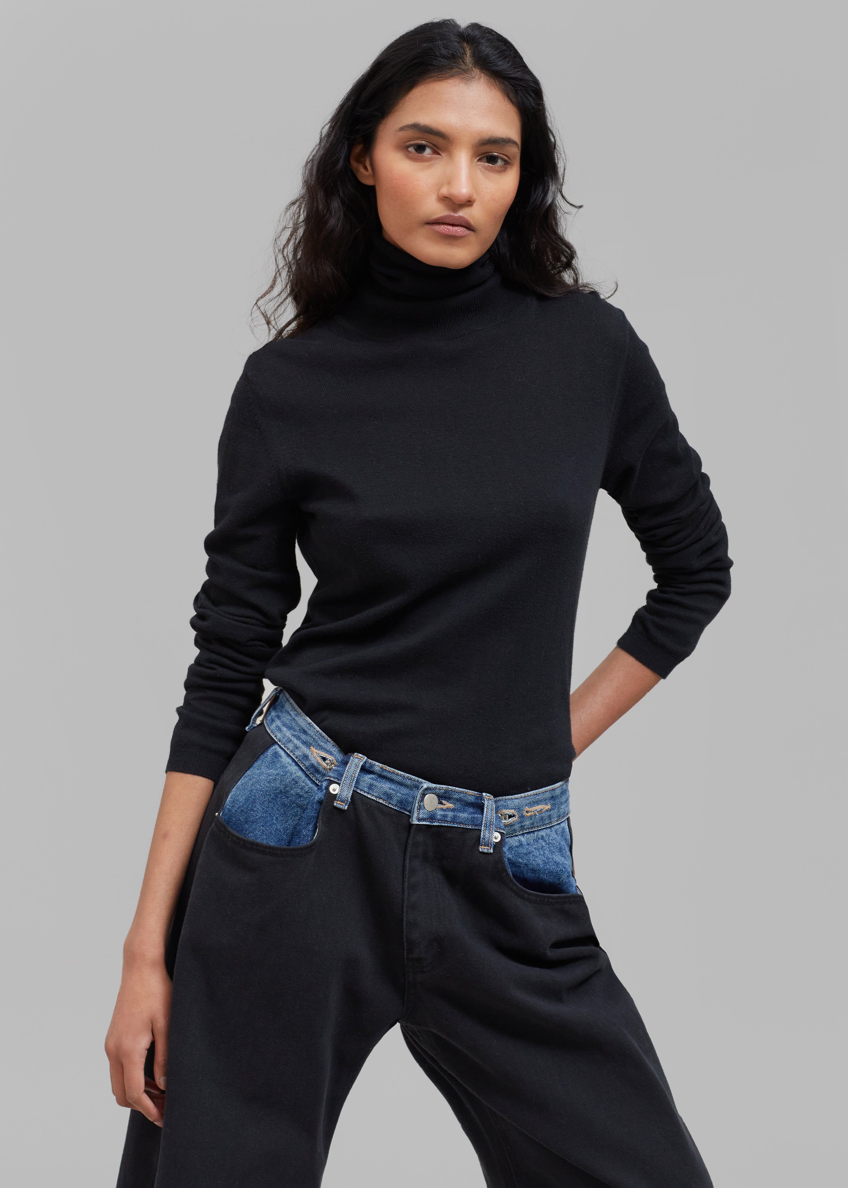 Hayla Contrast Denim Pants - Black sold by Frankie Shop product image thumbnail 2