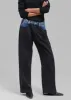 Hayla Contrast Denim Pants - Black/Blue sold by Frankie Shop