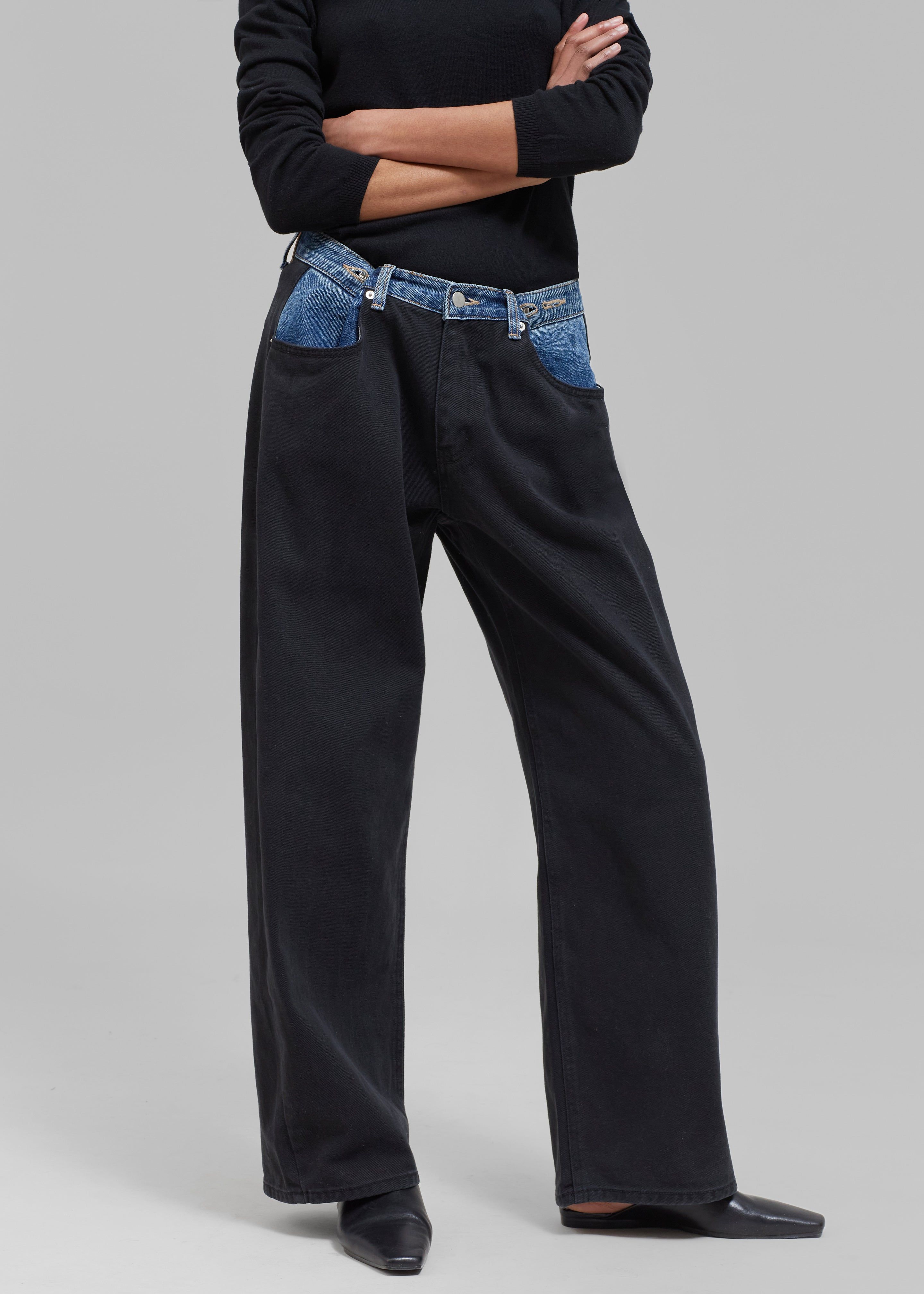 Hayla Contrast Denim Pants - Black sold by Frankie Shop product image thumbnail 3