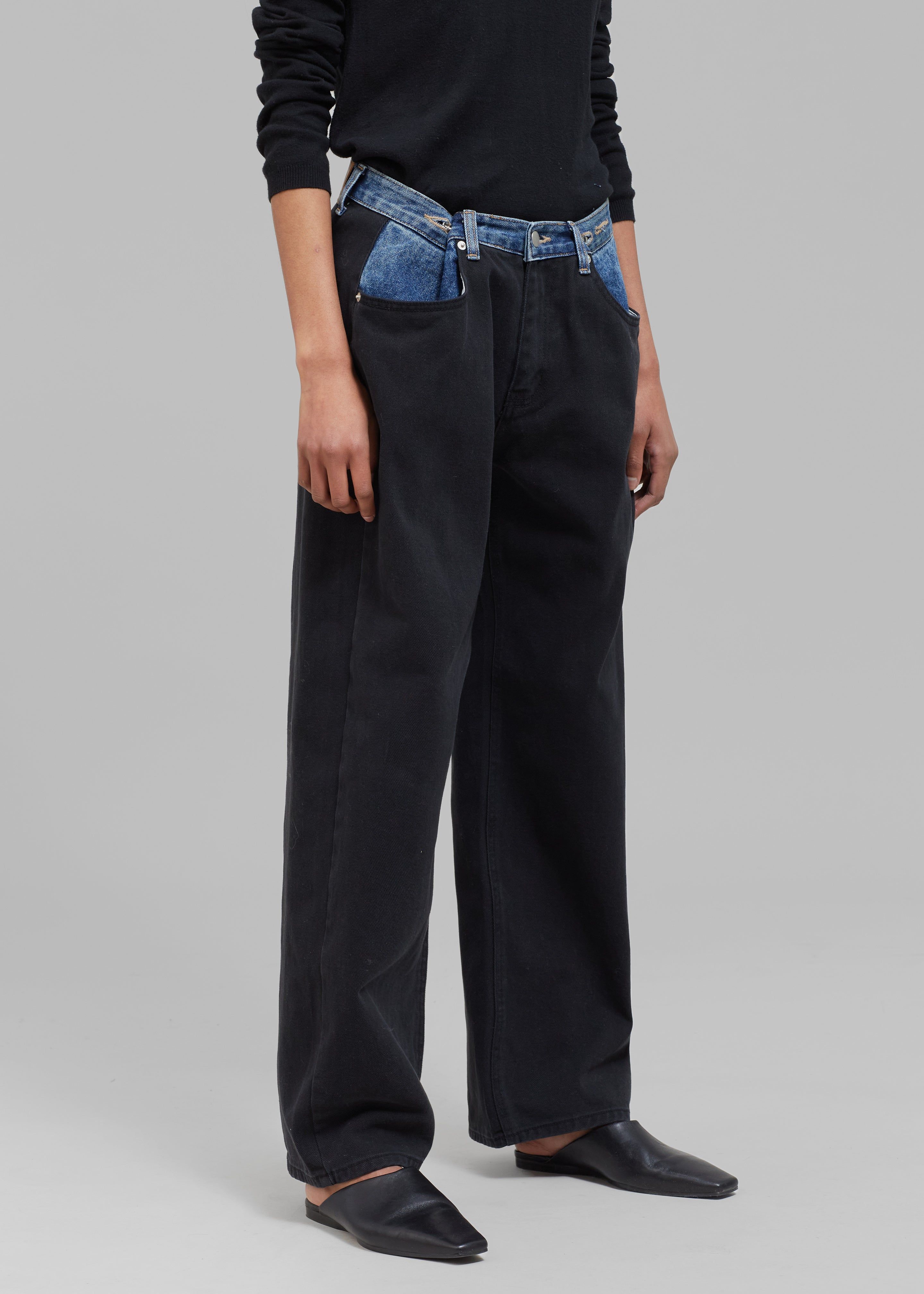 Hayla Contrast Denim Pants - Black sold by Frankie Shop product image thumbnail 7