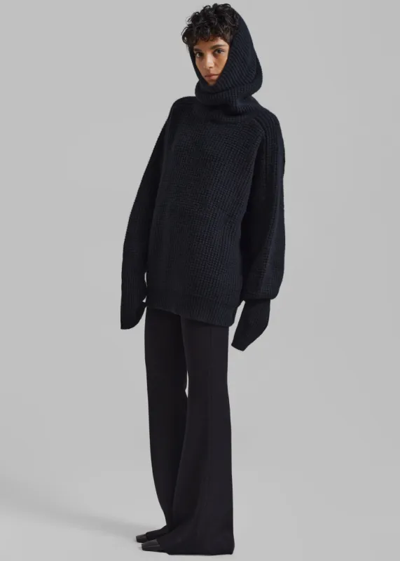 Bex Wool Hooded Turtleneck - Black sold by Frankie Shop