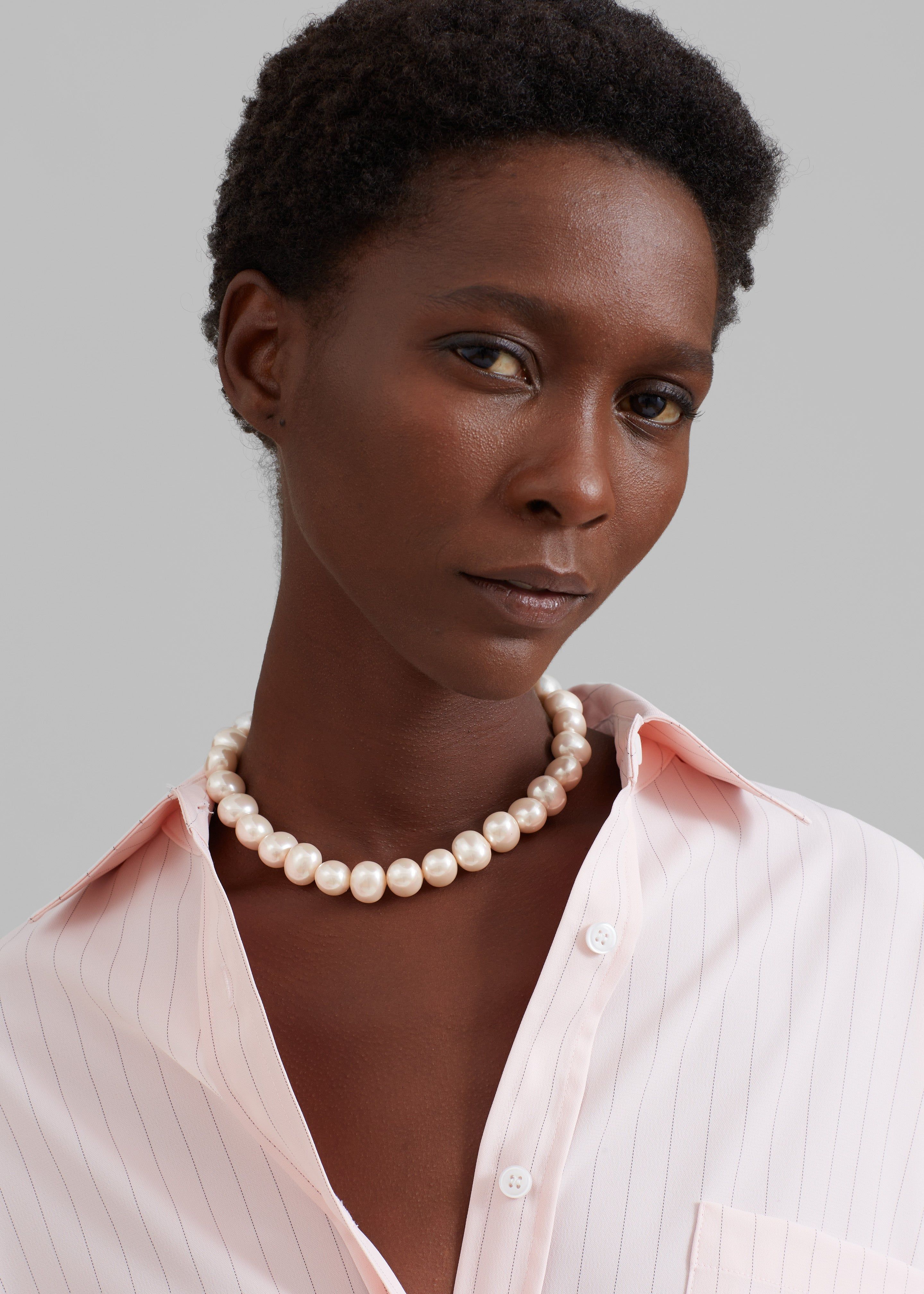 Tess Pearl Necklace - Pink sold by Frankie Shop product image thumbnail 2