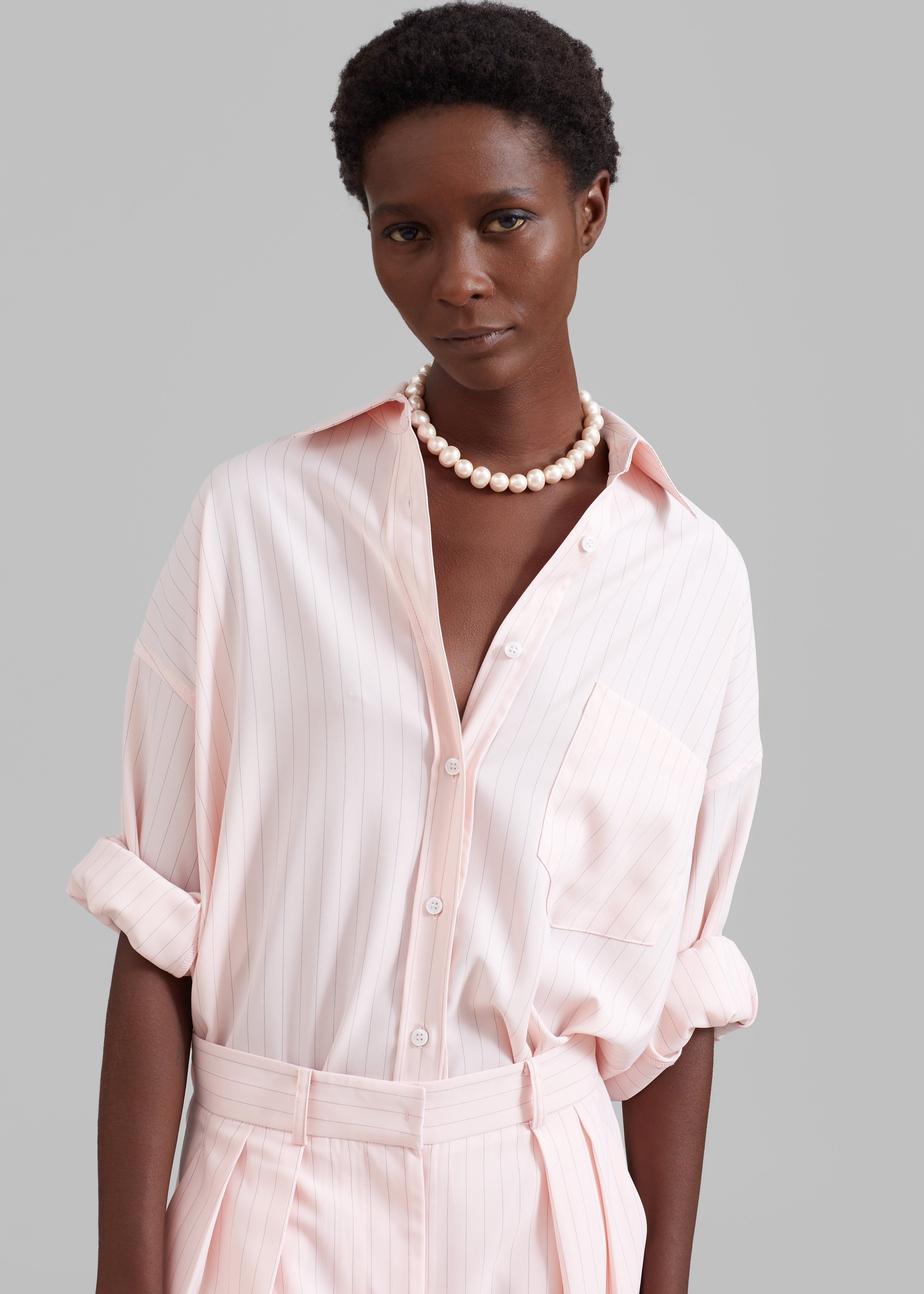 Tess Pearl Necklace - Pink sold by Frankie Shop