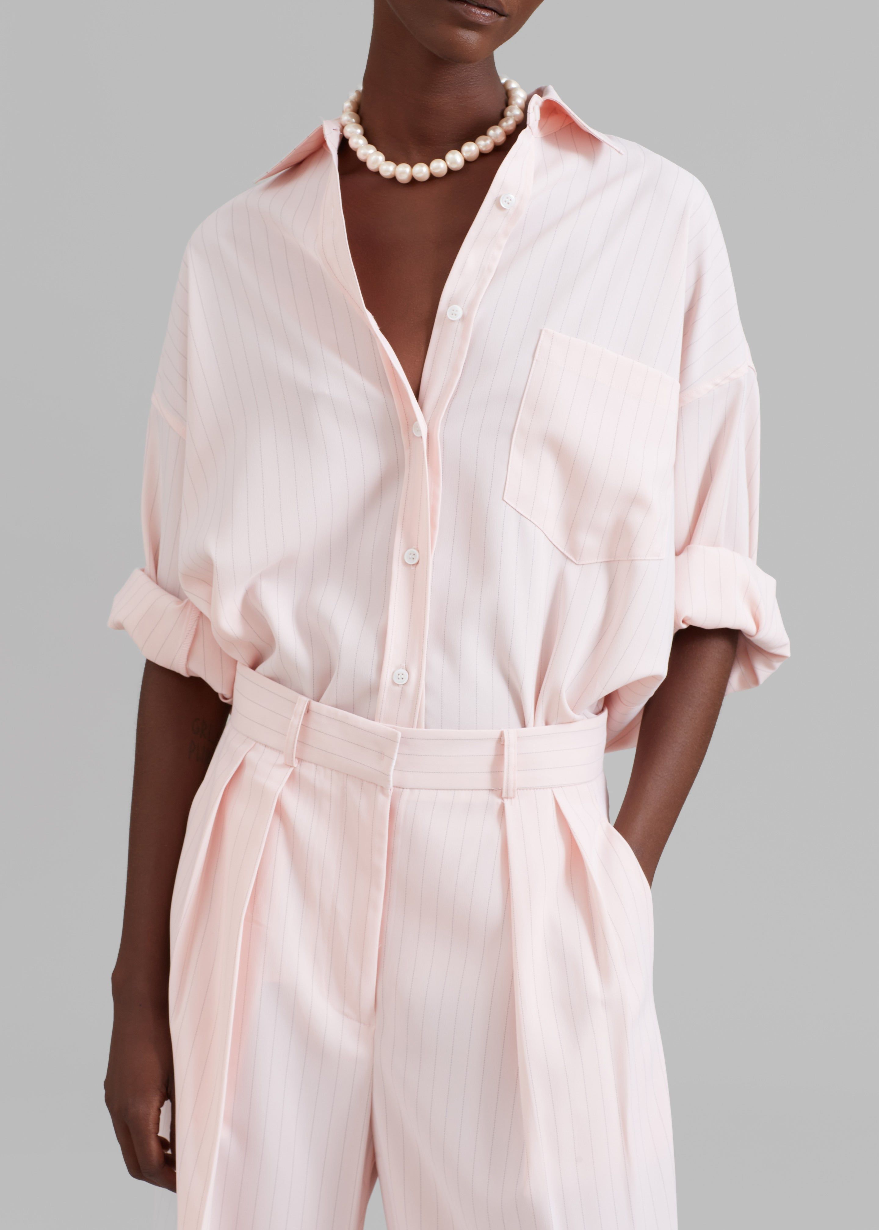 Tess Pearl Necklace - Pink sold by Frankie Shop product image thumbnail 3
