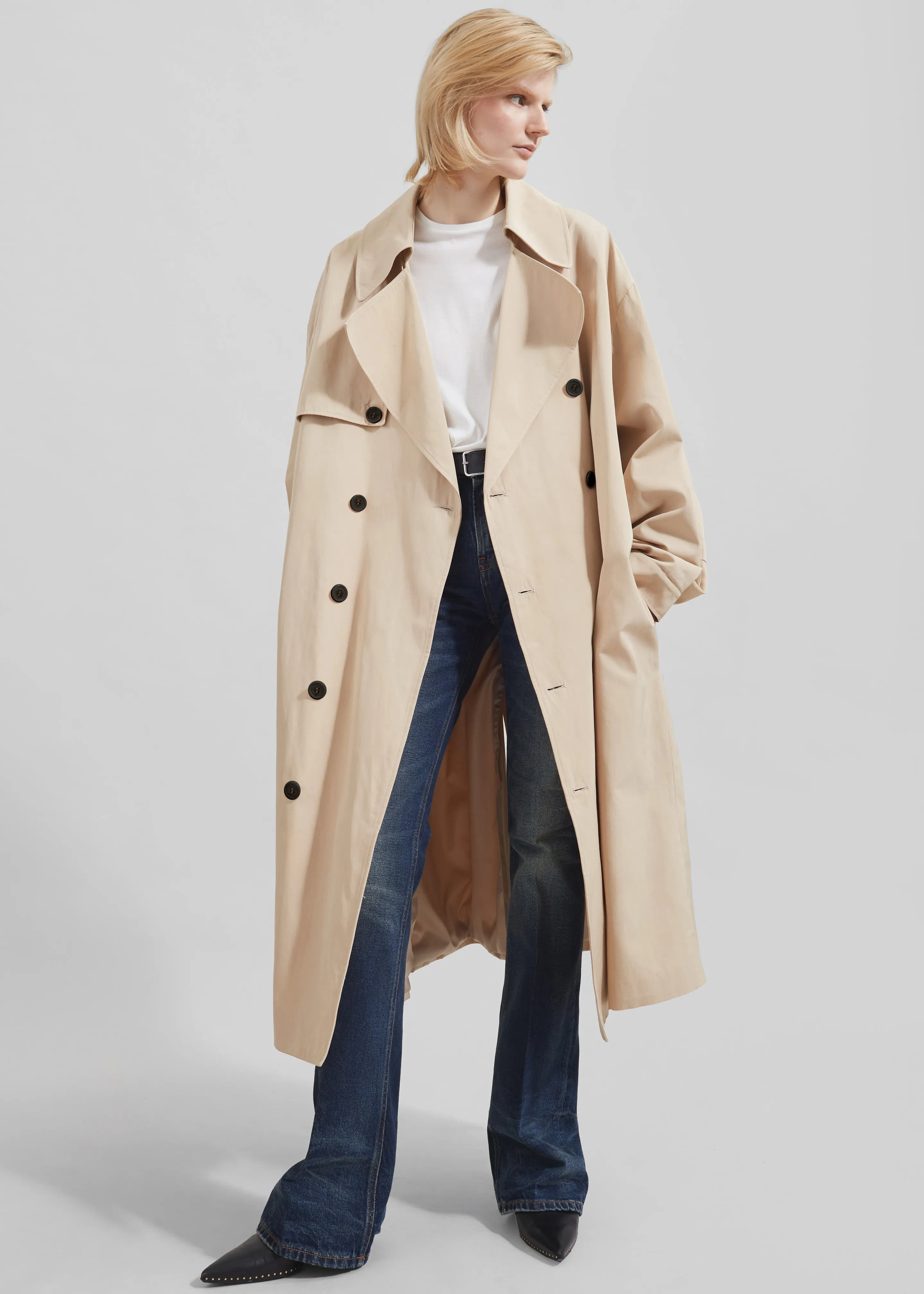 Mavis Oversized Trench - Light Beige sold by Frankie Shop product image thumbnail 4
