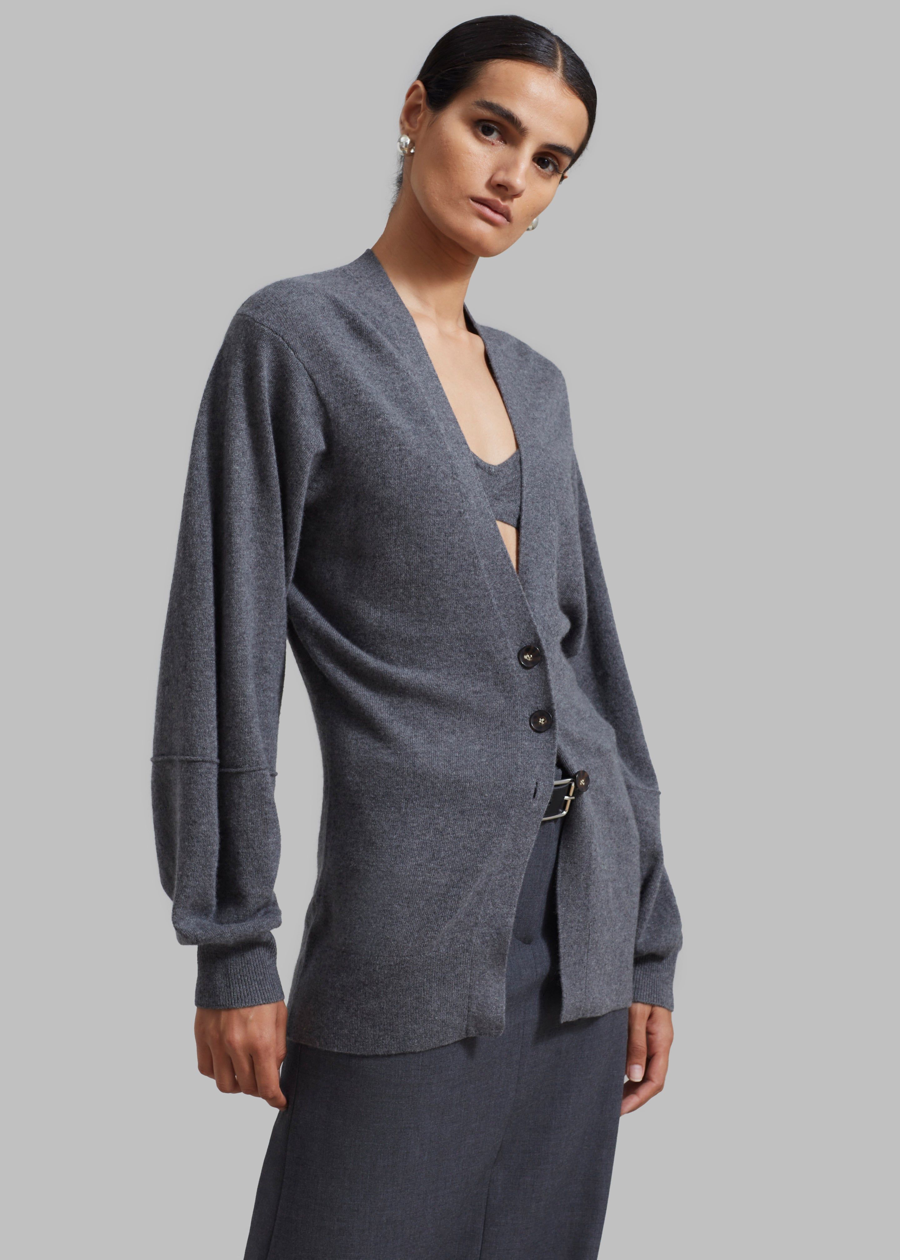 The Garment Como Sleeve Cardigan - Grey Melange sold by Frankie Shop
