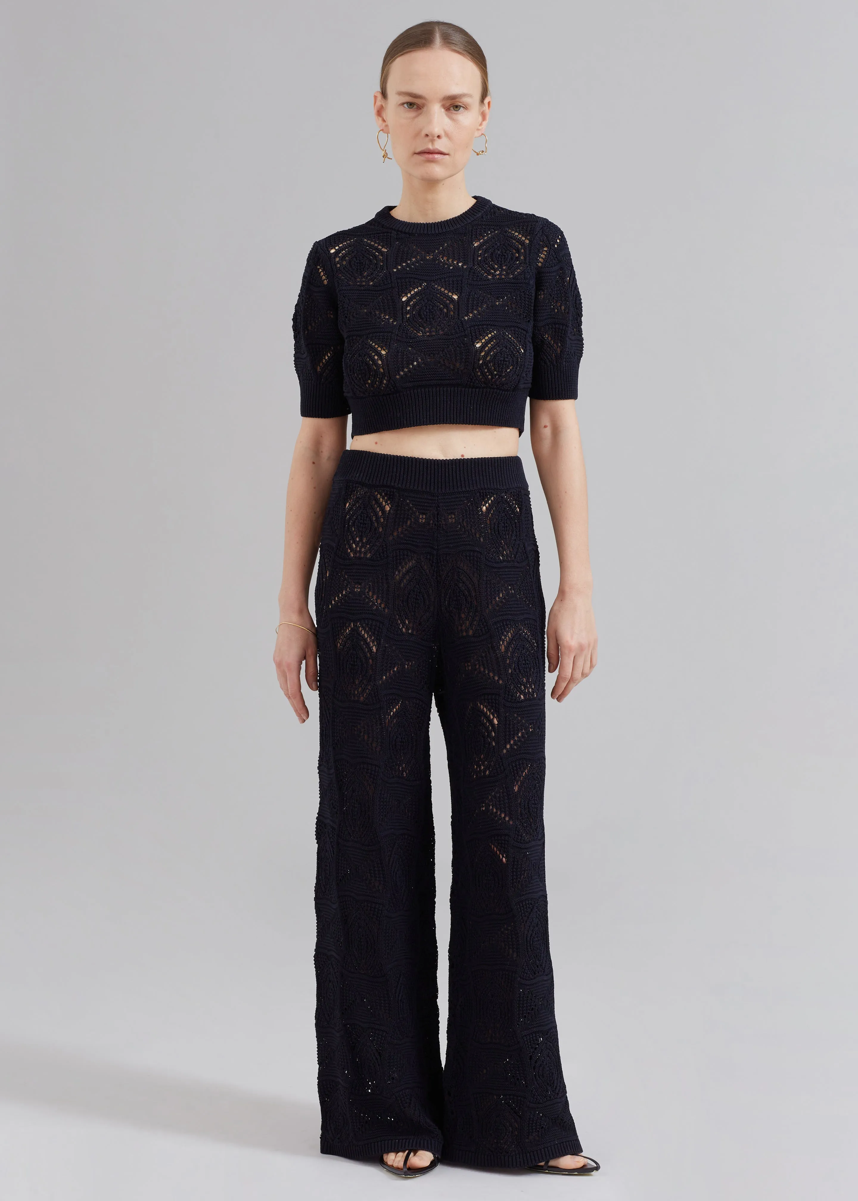 Loulou Studio Alma Crochet Pants - Black sold by Frankie Shop product image thumbnail 5