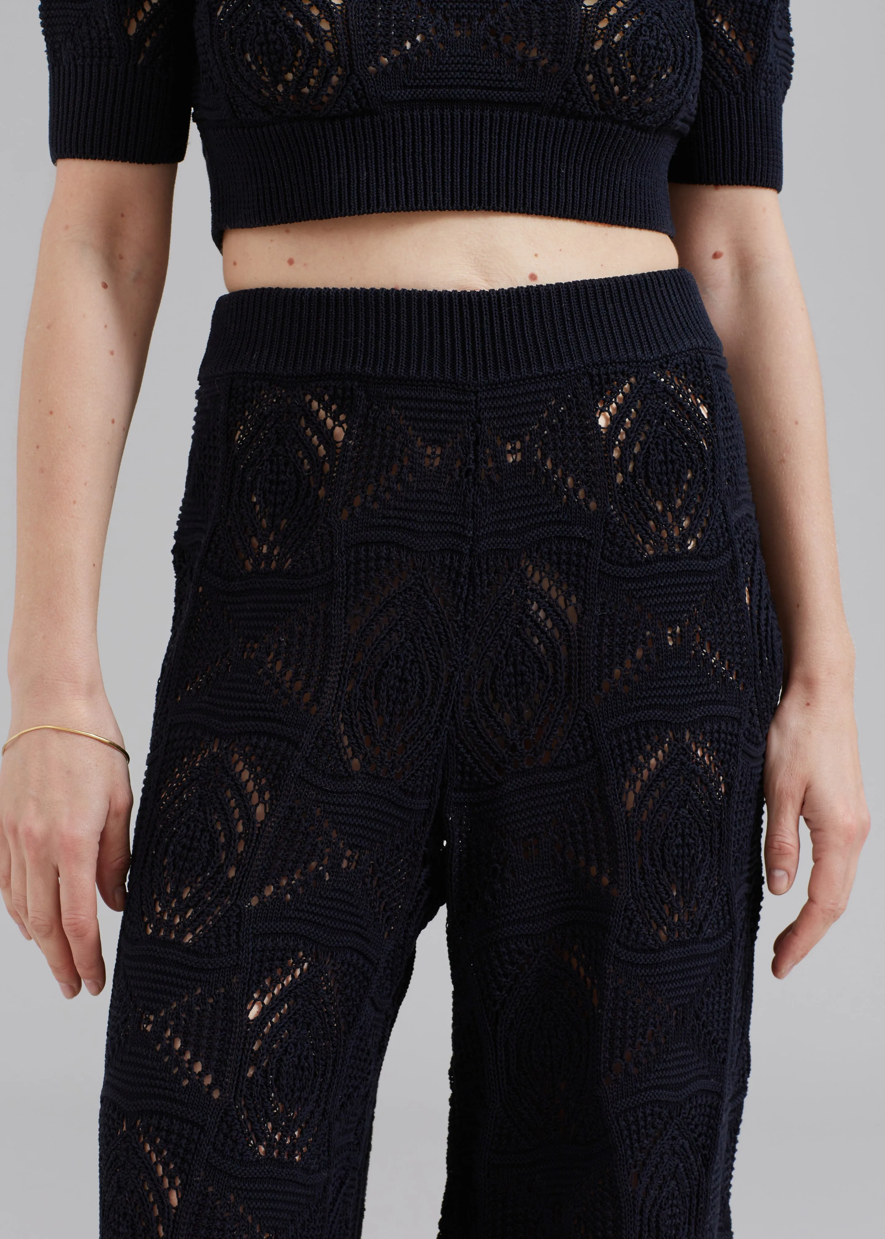 Loulou Studio Alma Crochet Pants - Black sold by Frankie Shop product image thumbnail 3