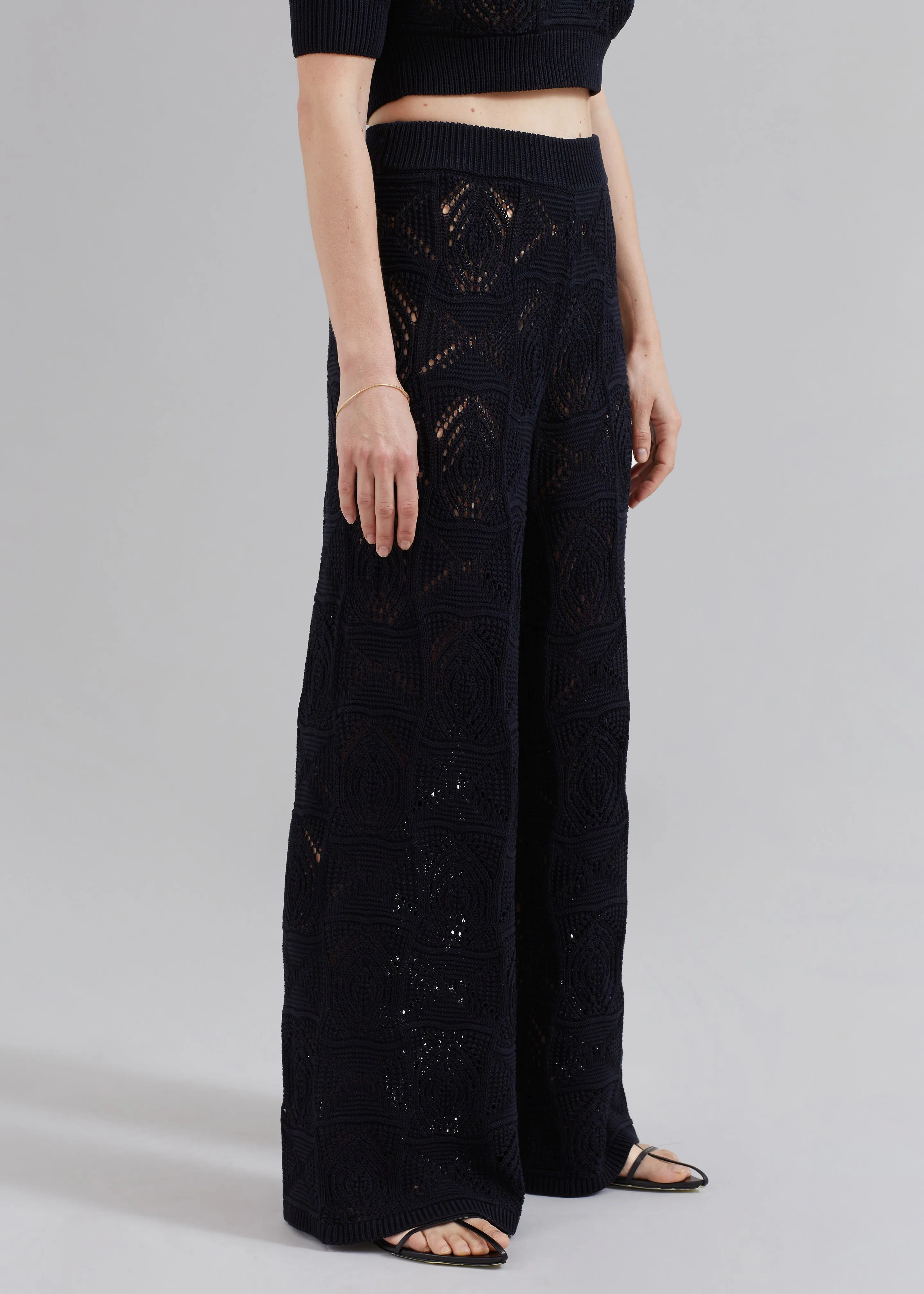 Loulou Studio Alma Crochet Pants - Black sold by Frankie Shop product image thumbnail 4